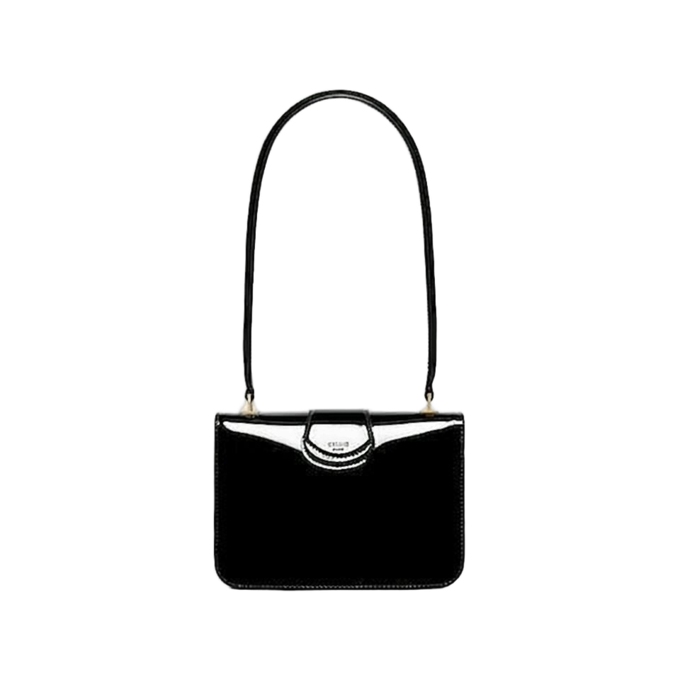 Glossy Calf Leather Shoulder Bag