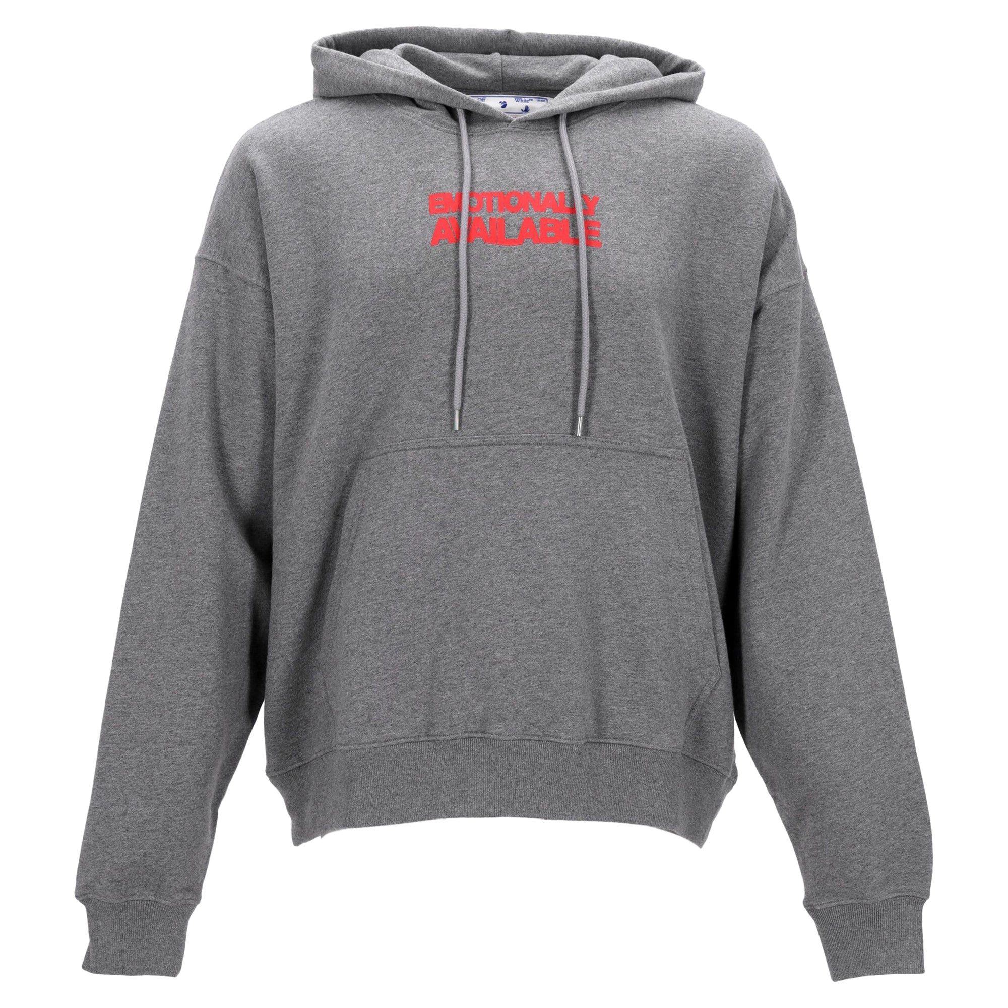Relaxed-Fit Grey Hoodie With Bold Front And Back Prints