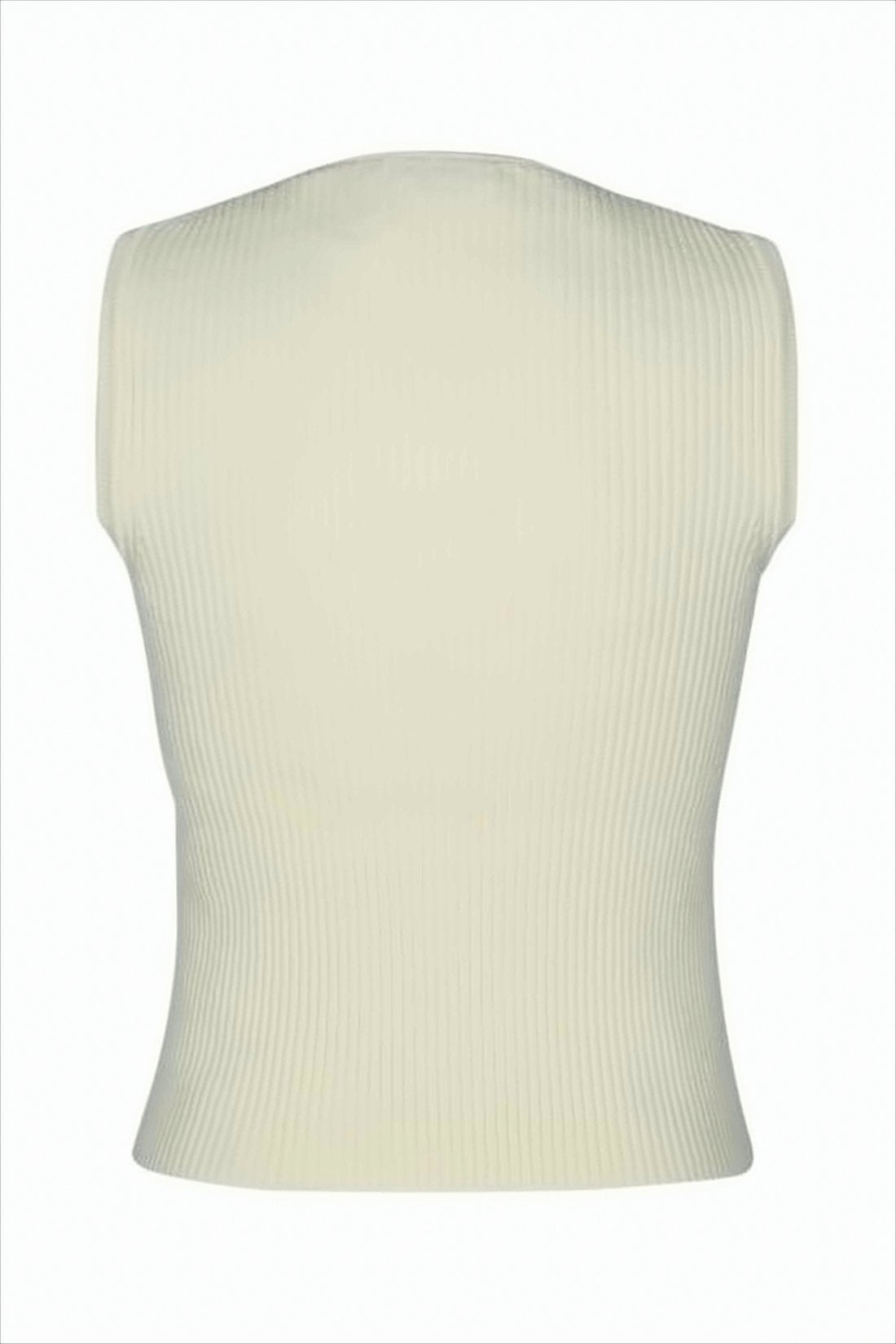 Ribbed Knit Sleeveless Top with Cropped Fit