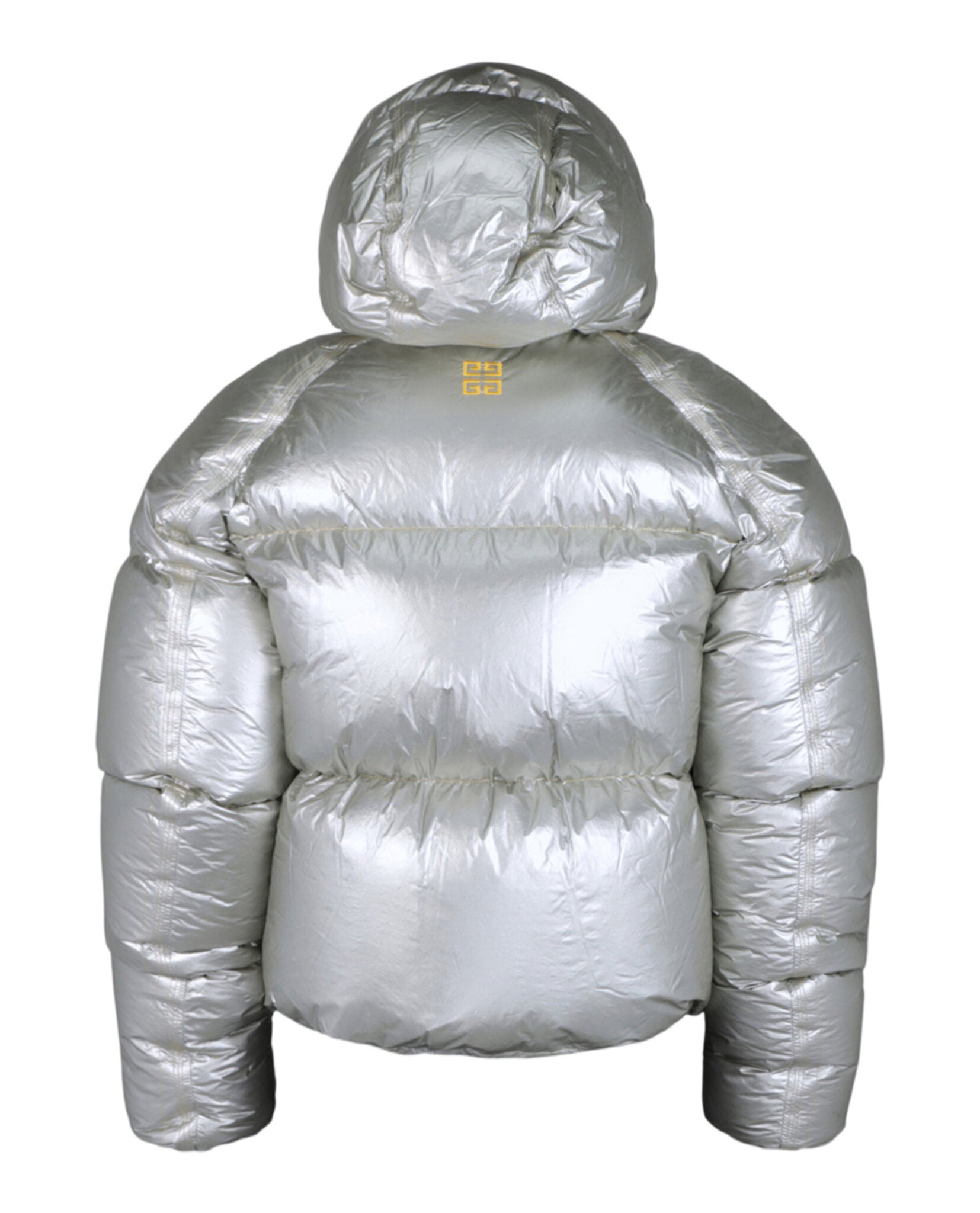 Laminated Hooded Zip-Up Puffer Jacket