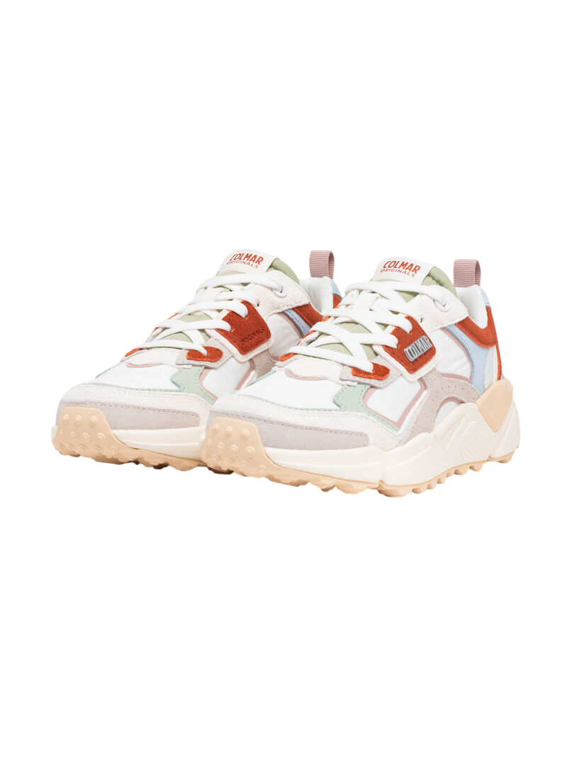 Multicolored Nylon Sneakers with Suede Inserts