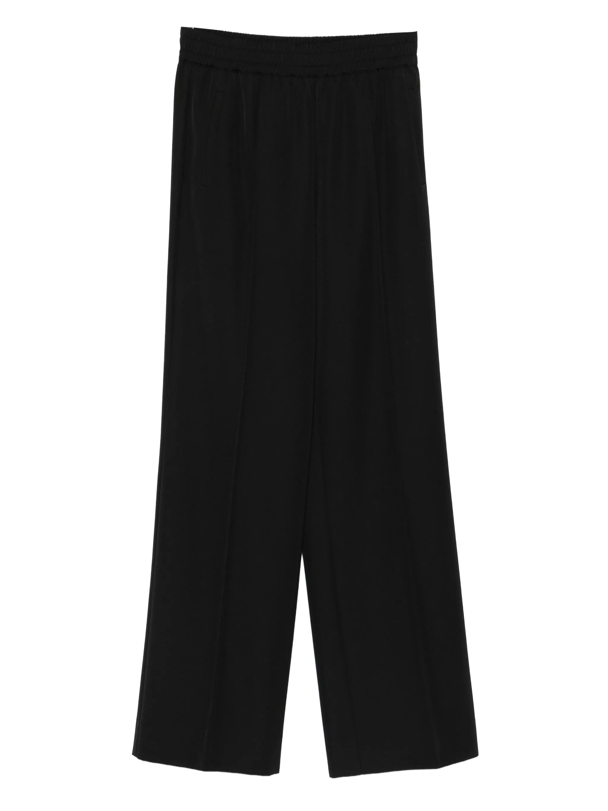 Wide-Leg High Elastic Waist Wool Pants