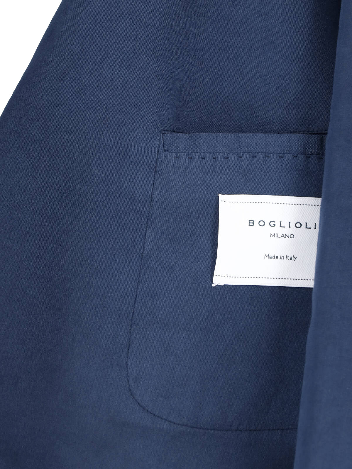 Blue Cotton-Silk Double-Breasted Blazer