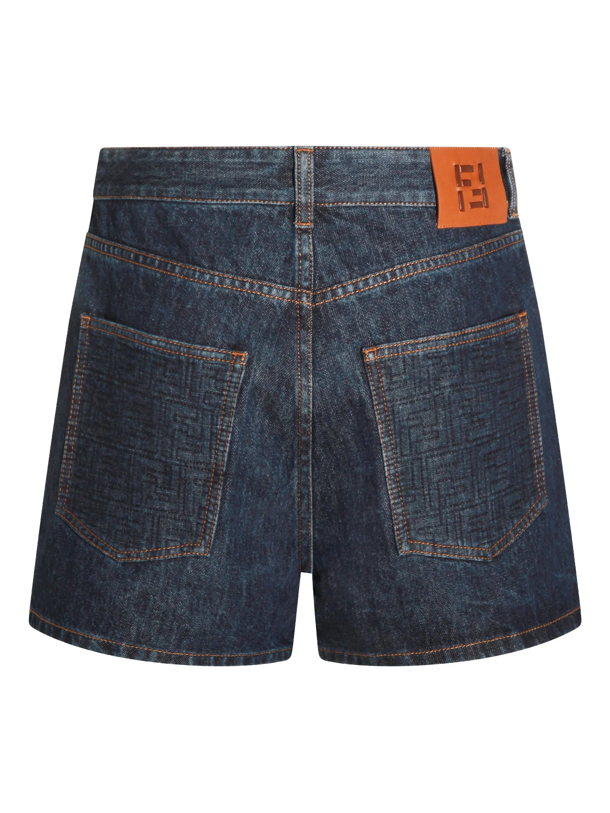 Short FF Padded Dark Denim Shorts