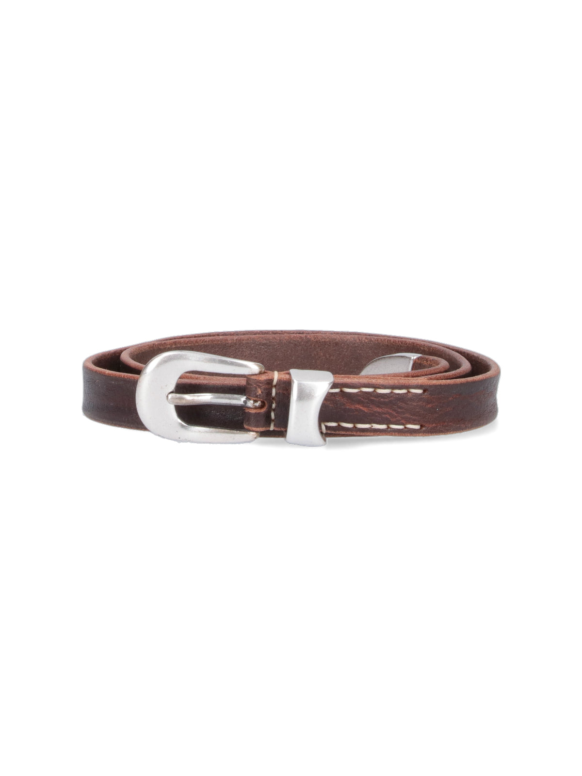Distressed Buckle Belt – Brown