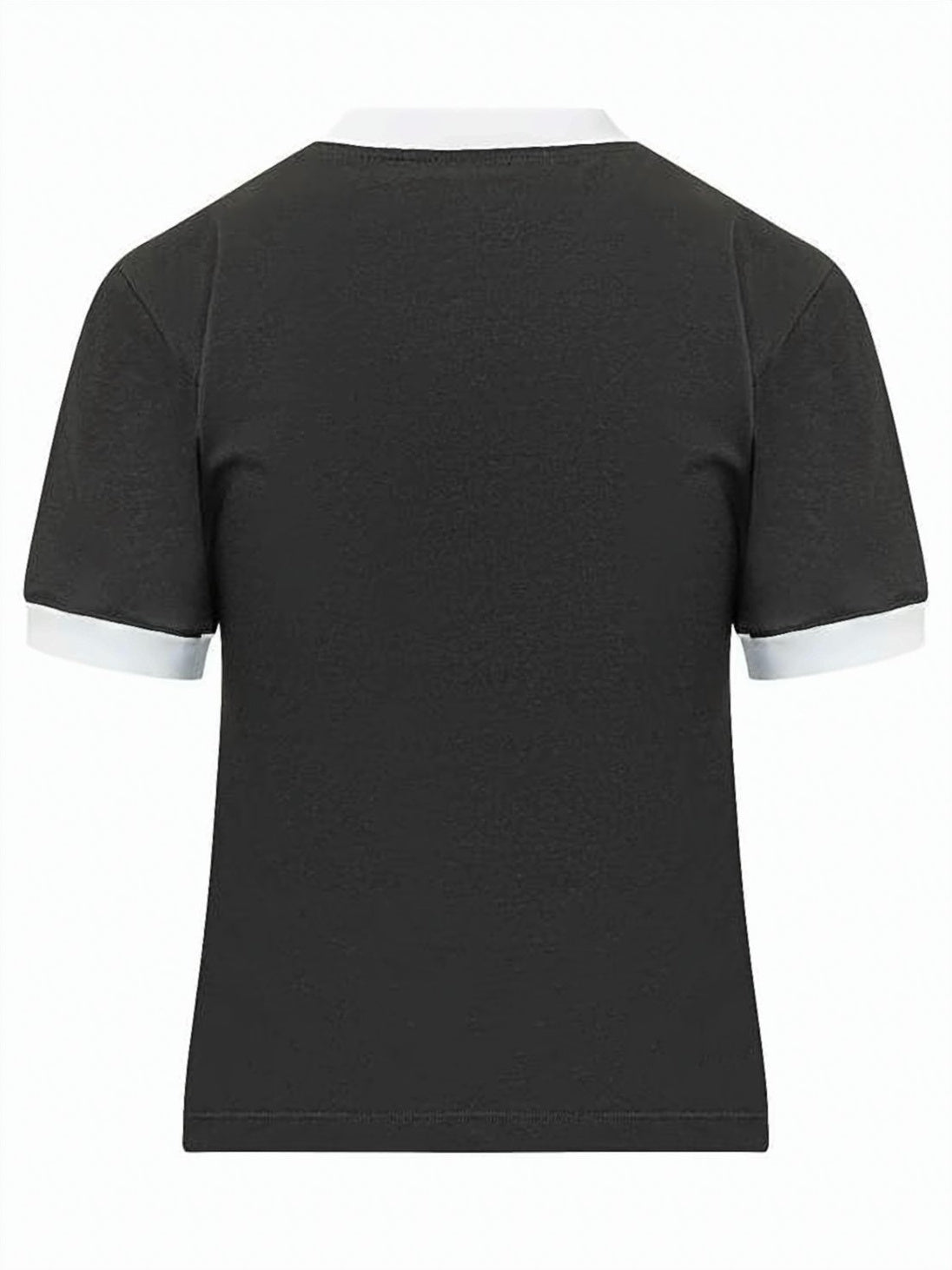 Cropped Short-Sleeved T-Shirt with Ribbed Trims