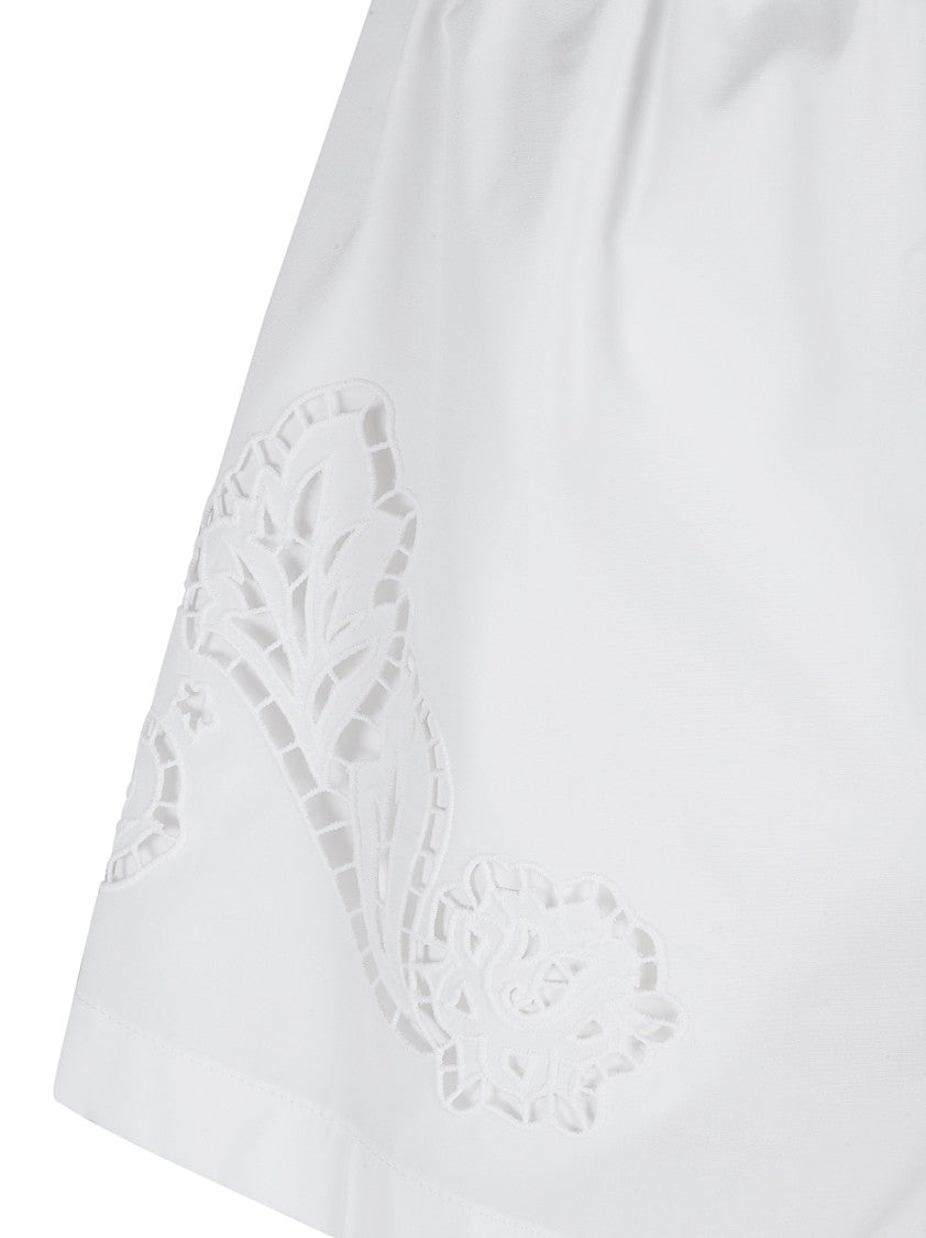 Relaxed-Fit Shorts With Floral Embroidery
