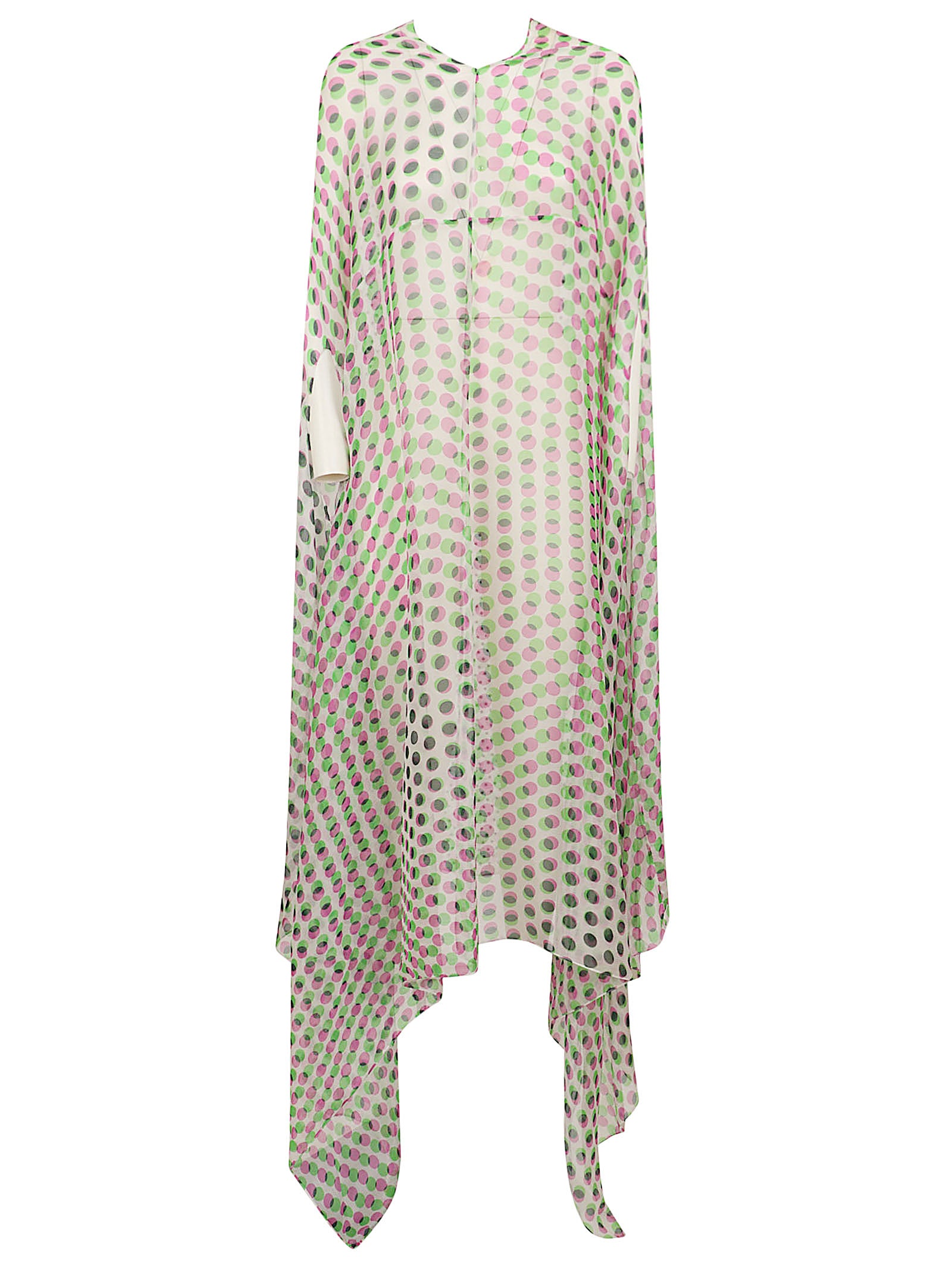 Silk Dress with Asymmetrical Hemline
