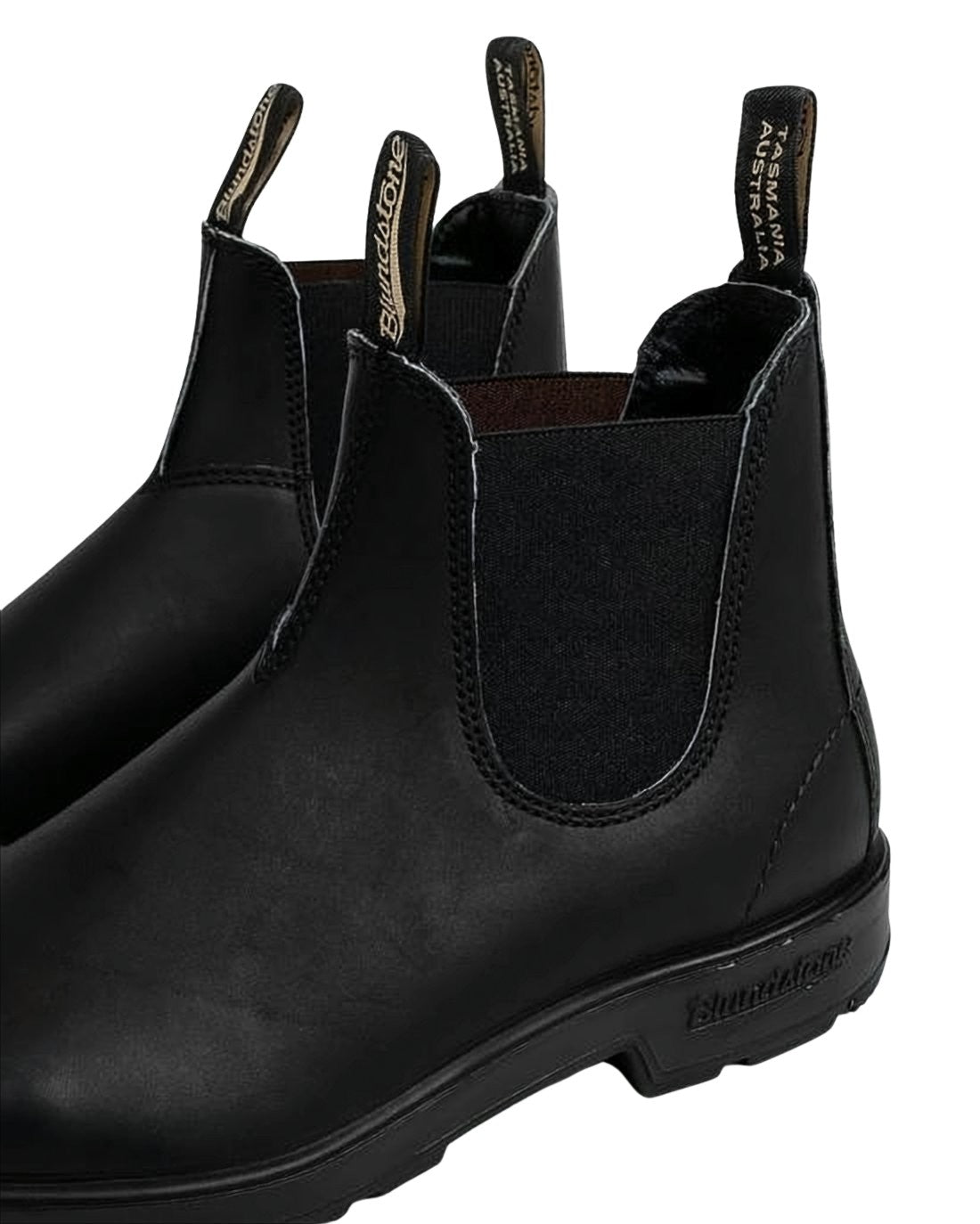 Seamless Black Leather Slip-On Boots