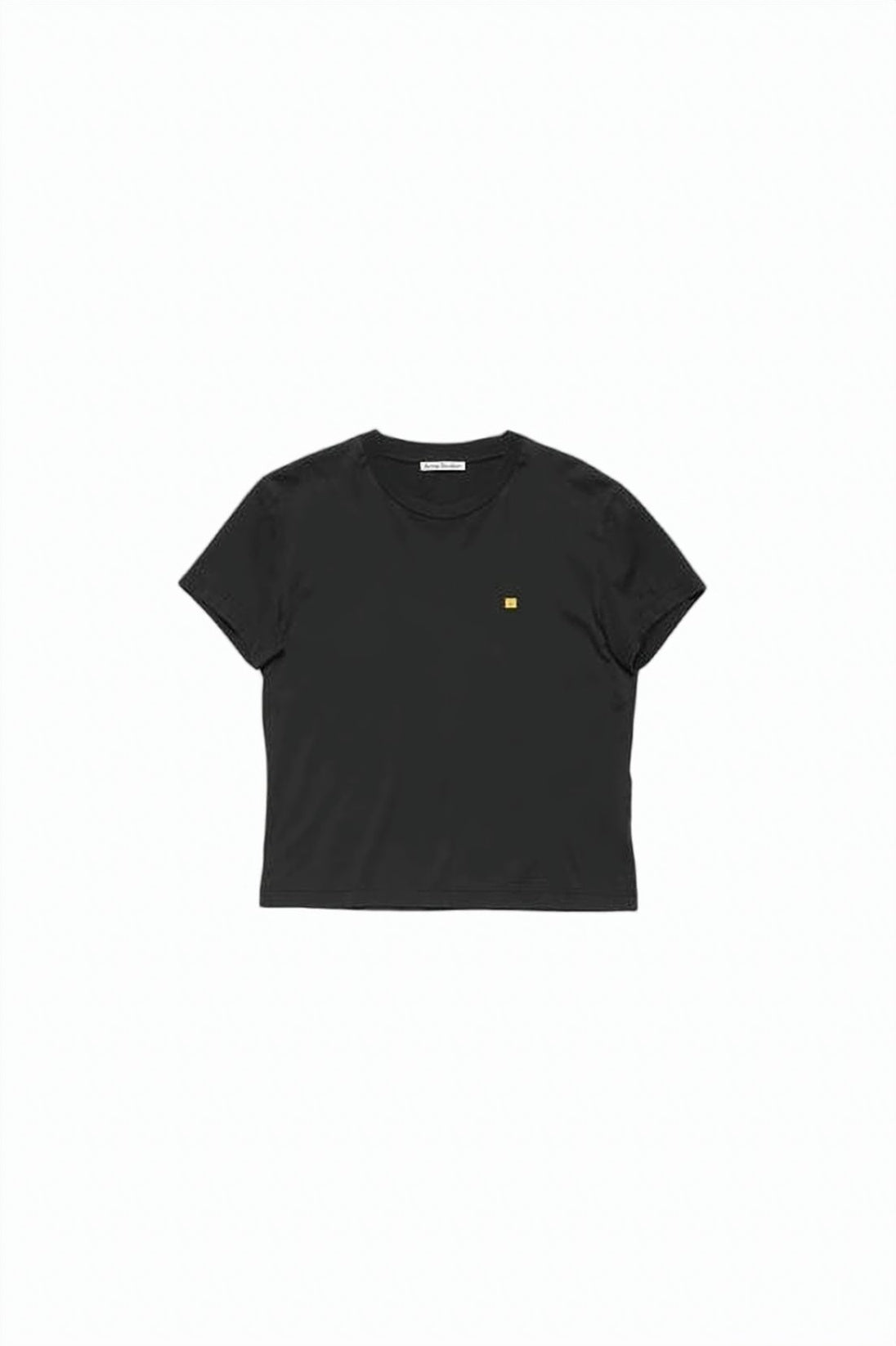 Cropped Short-Sleeve T-Shirt with Classic Round Neckline