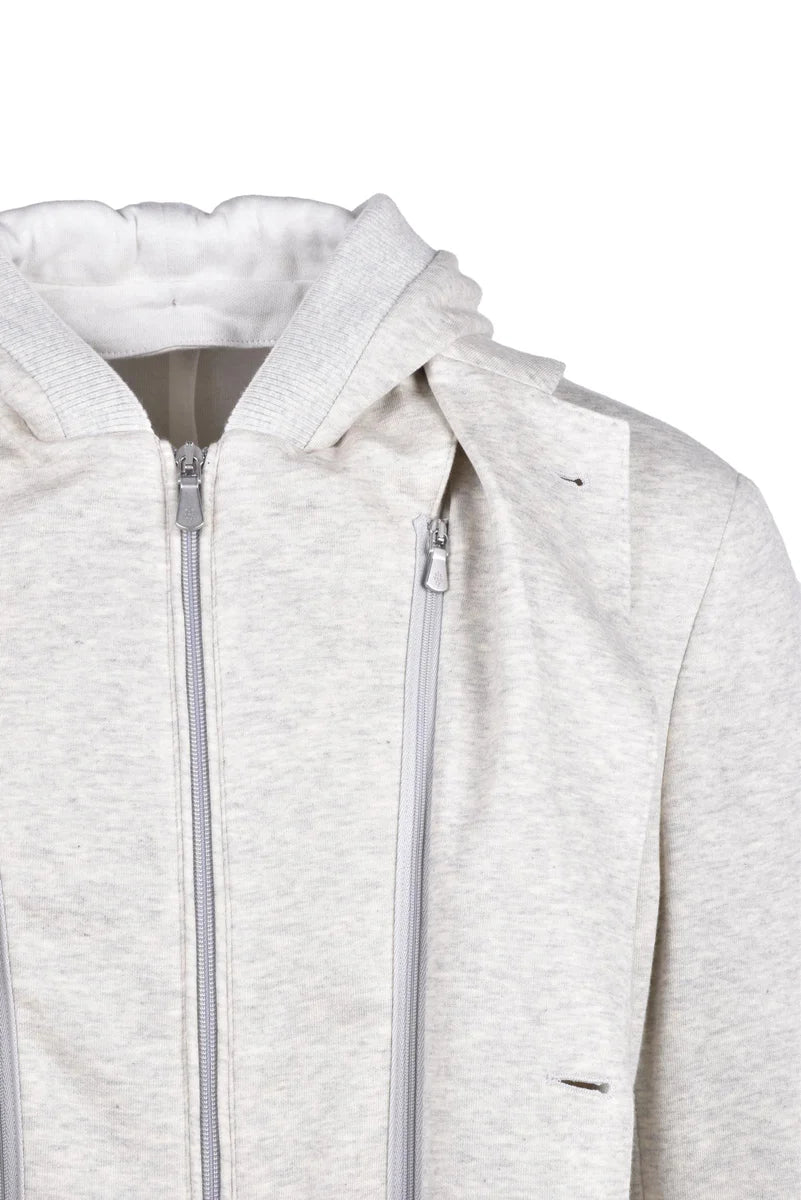 Sweatshirt Jacket Buttons - Light Grey