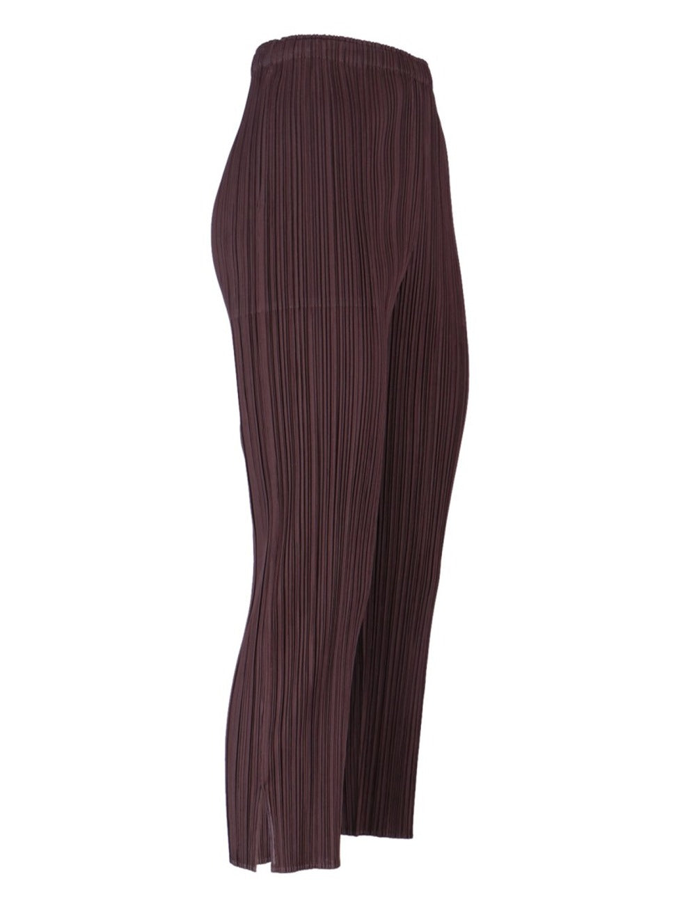 Pleated Brown Trousers With Cropped Cut