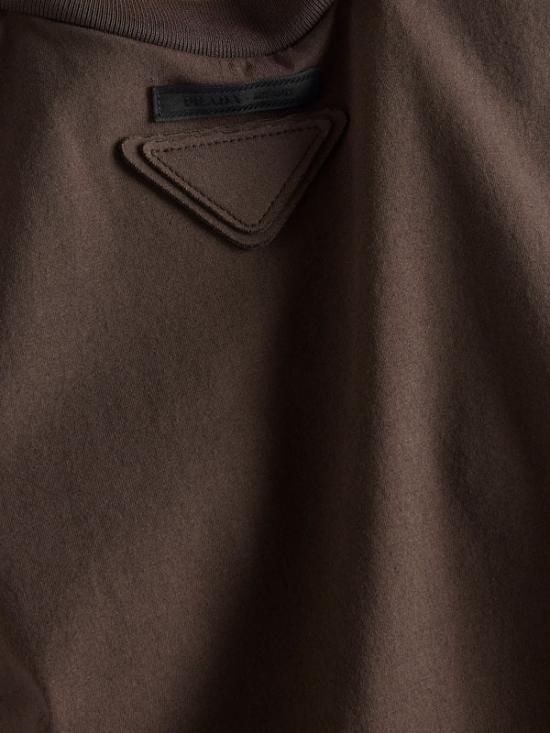 Short-Sleeved Top With Notch Detail And Tonal Patch