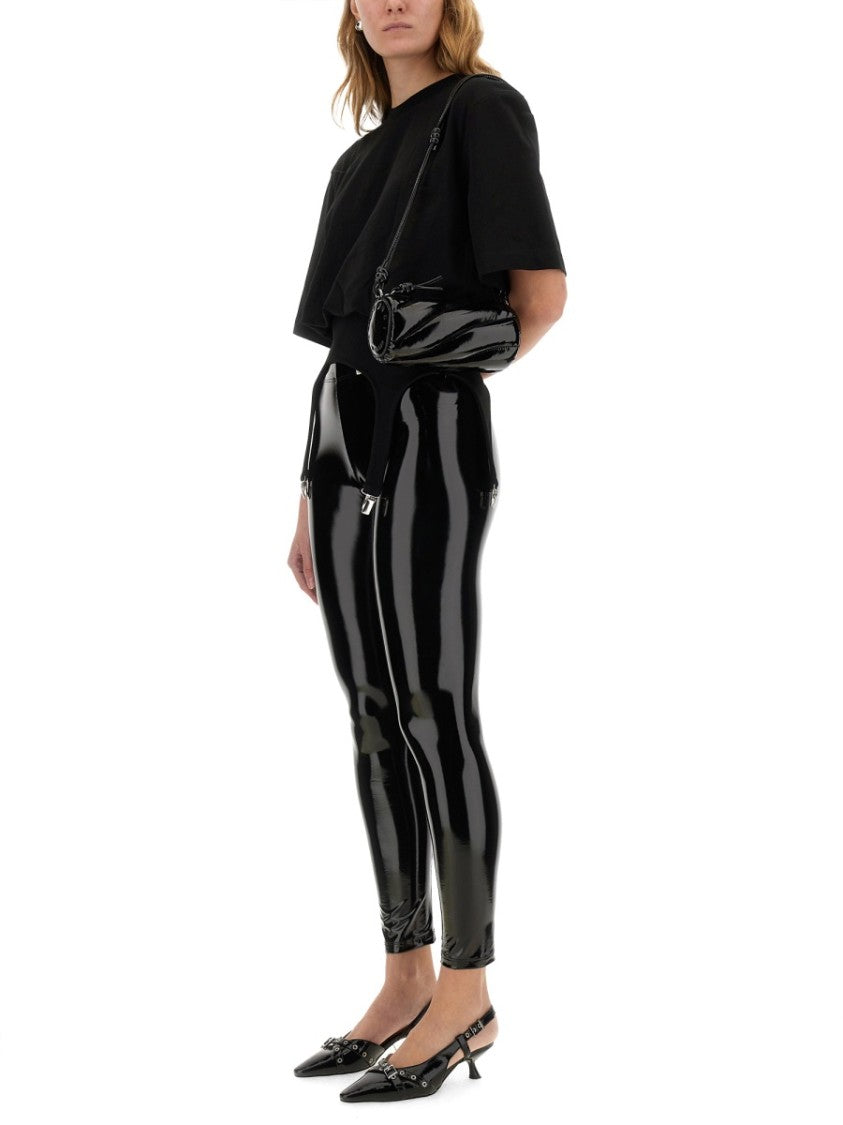 Black T-Shirt With Unique Suspender Design