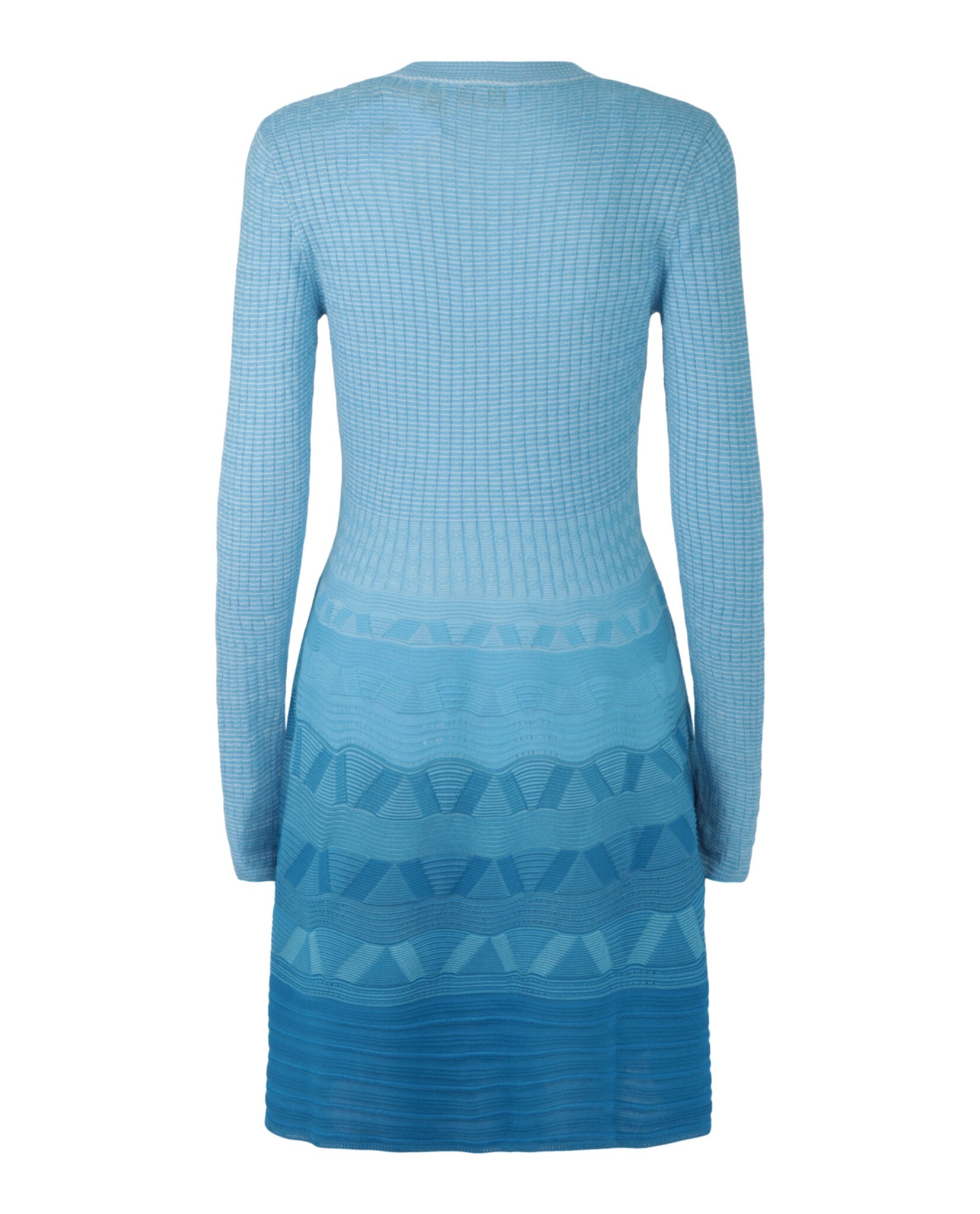 Wave-Pattern Long Sleeve Dress