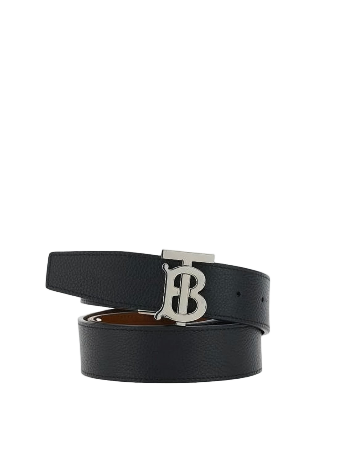 Textured Calfskin Belt with Interlocking TB Buckle