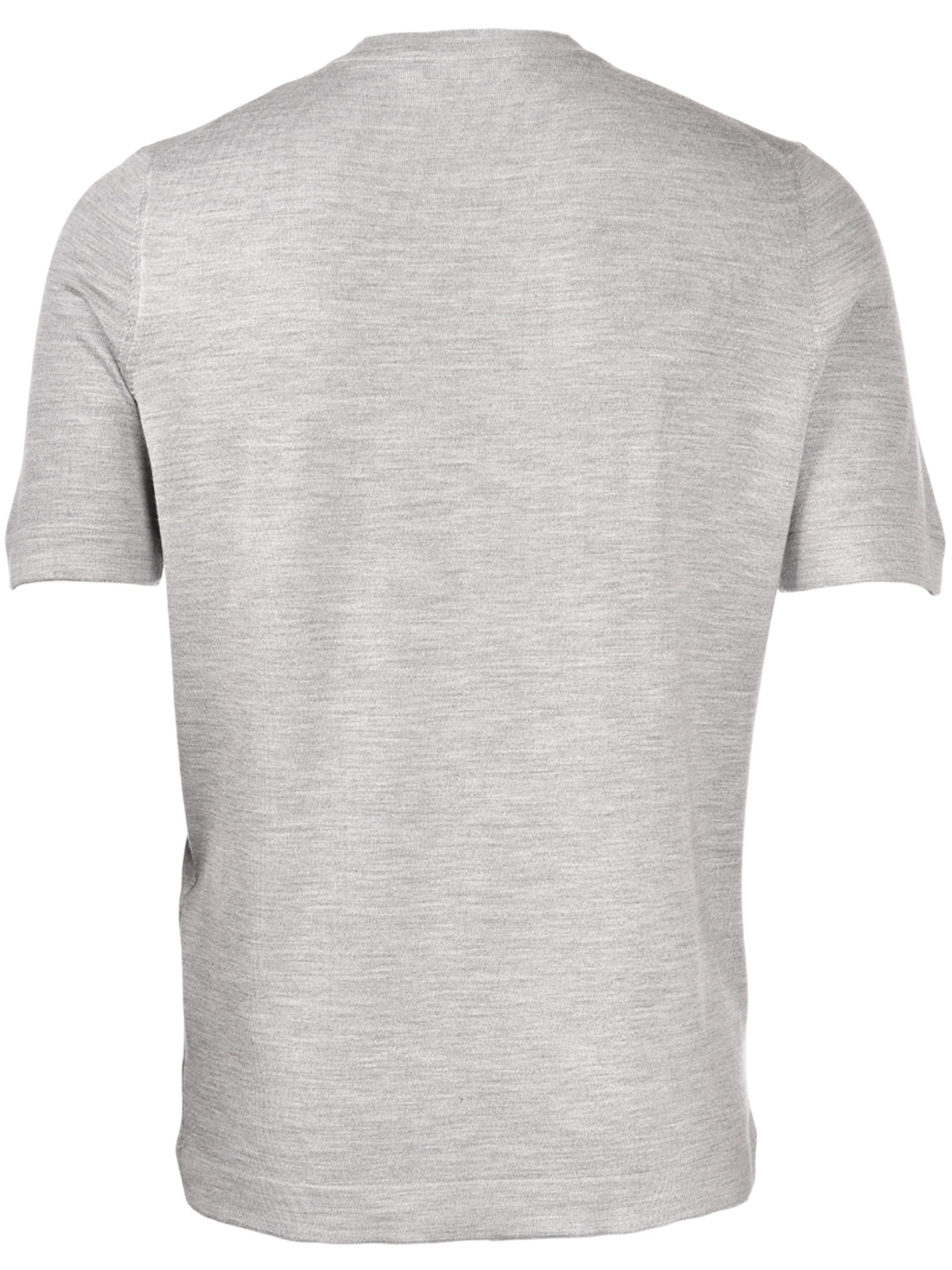 Paricollo Short-Sleeve Heathered Wool Blend Top