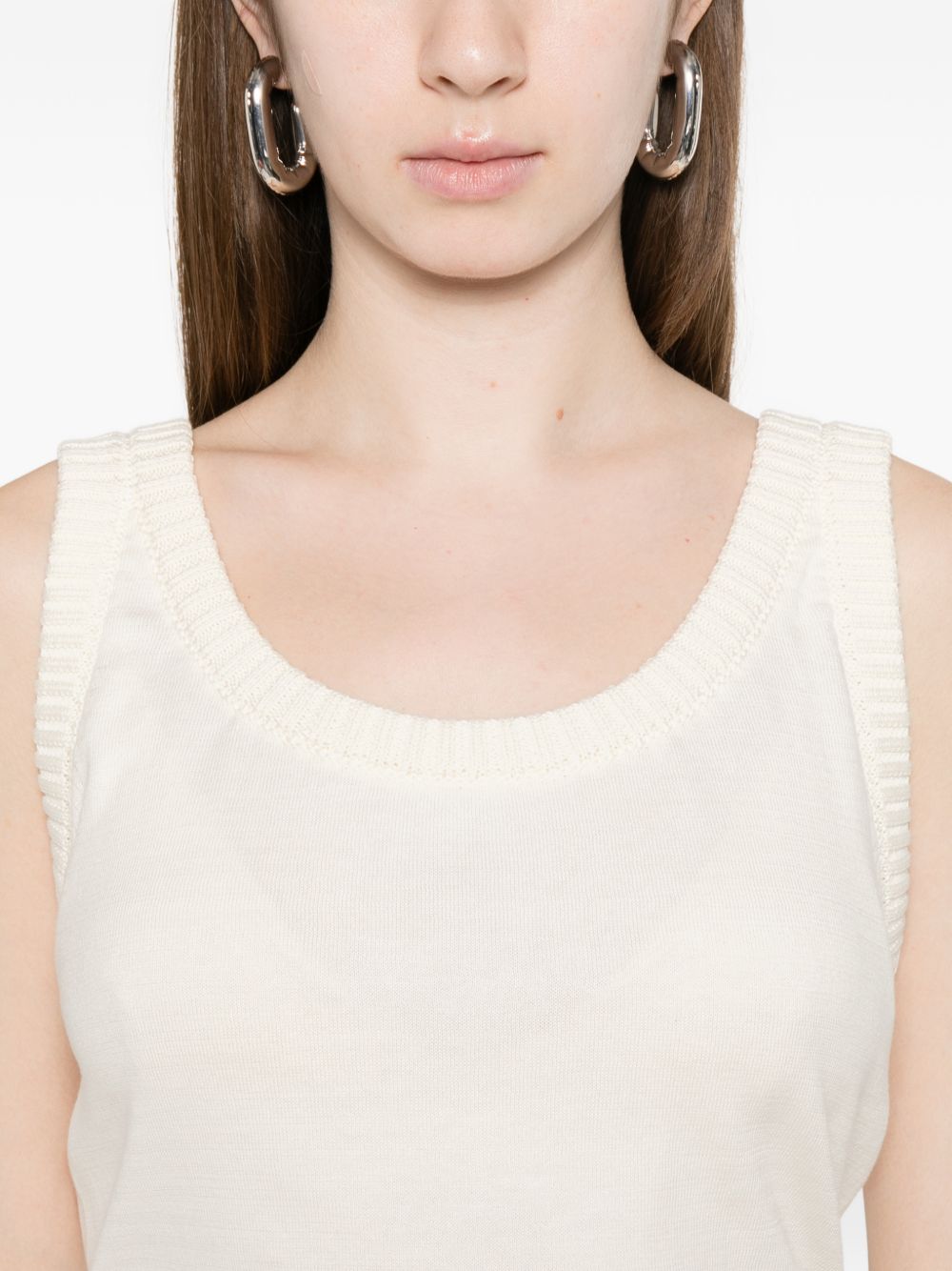 Beige Sleeveless Tie Top