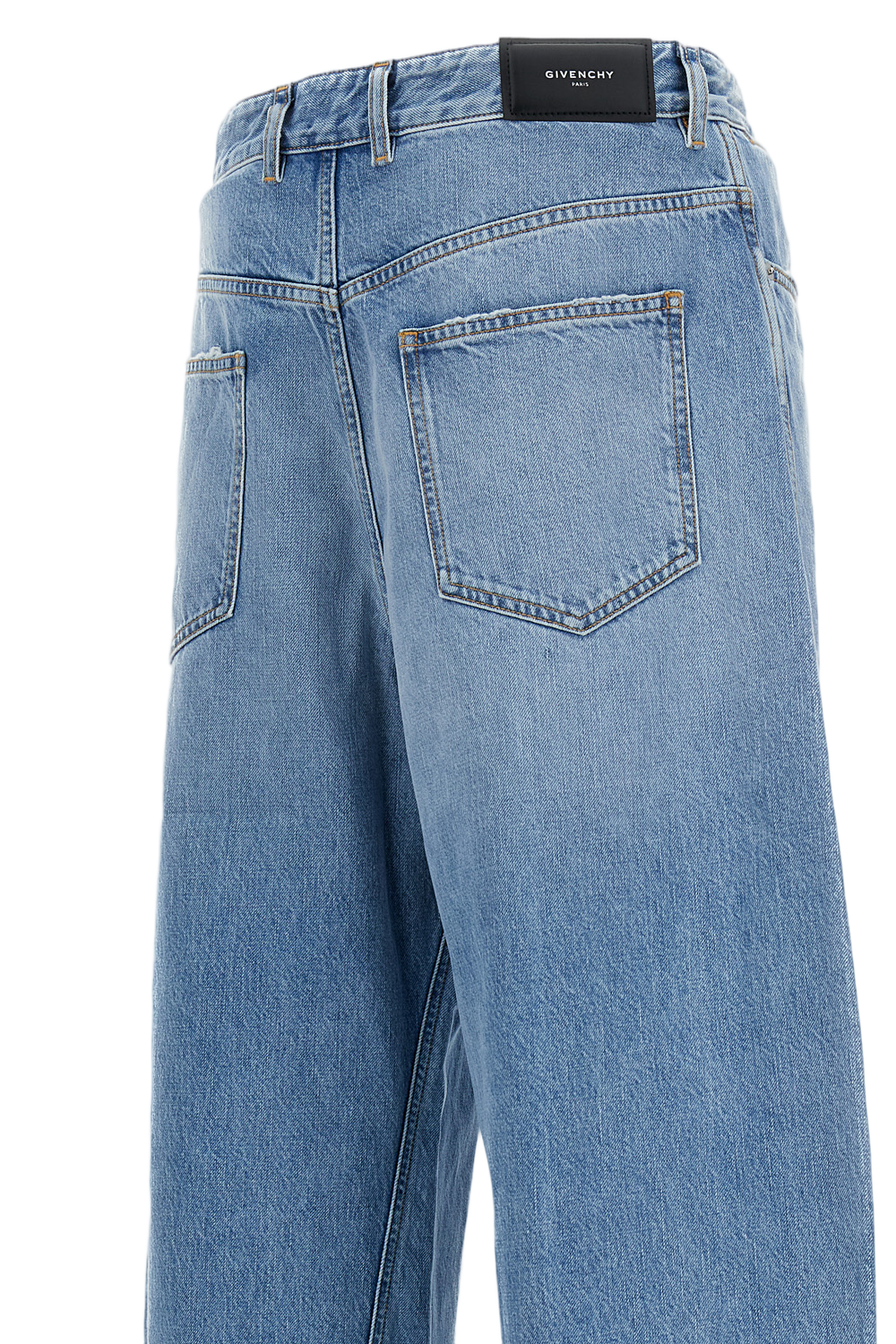 Light Blue Denim Jeans With Bias-Cut Seams