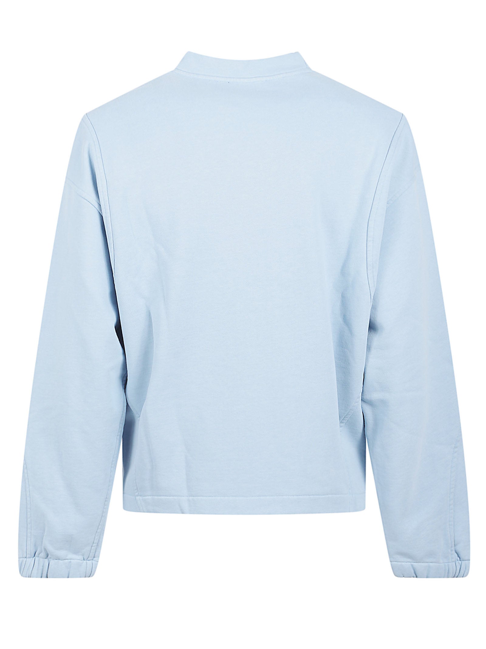 Light Blue Cropped Sweater with Crew Neckline