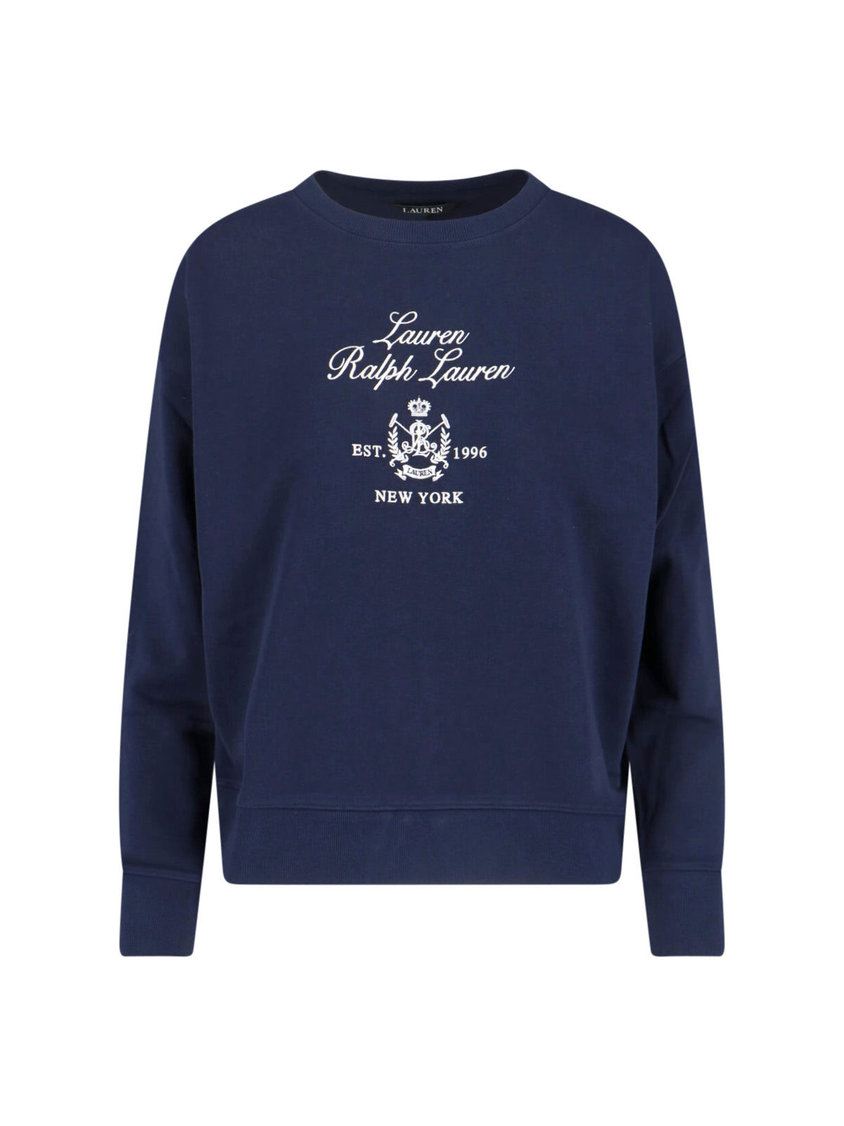 Navy Blue Cotton Blend Sweatshirt