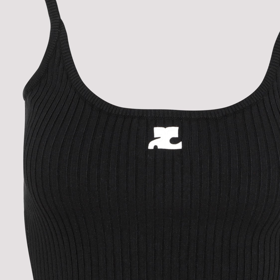 Black Rib Knit Tank Top
