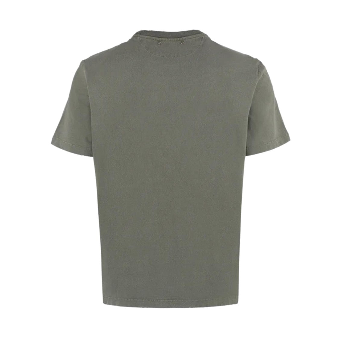 Green Cotton Regular T-Shirt With Inverted Logo Design