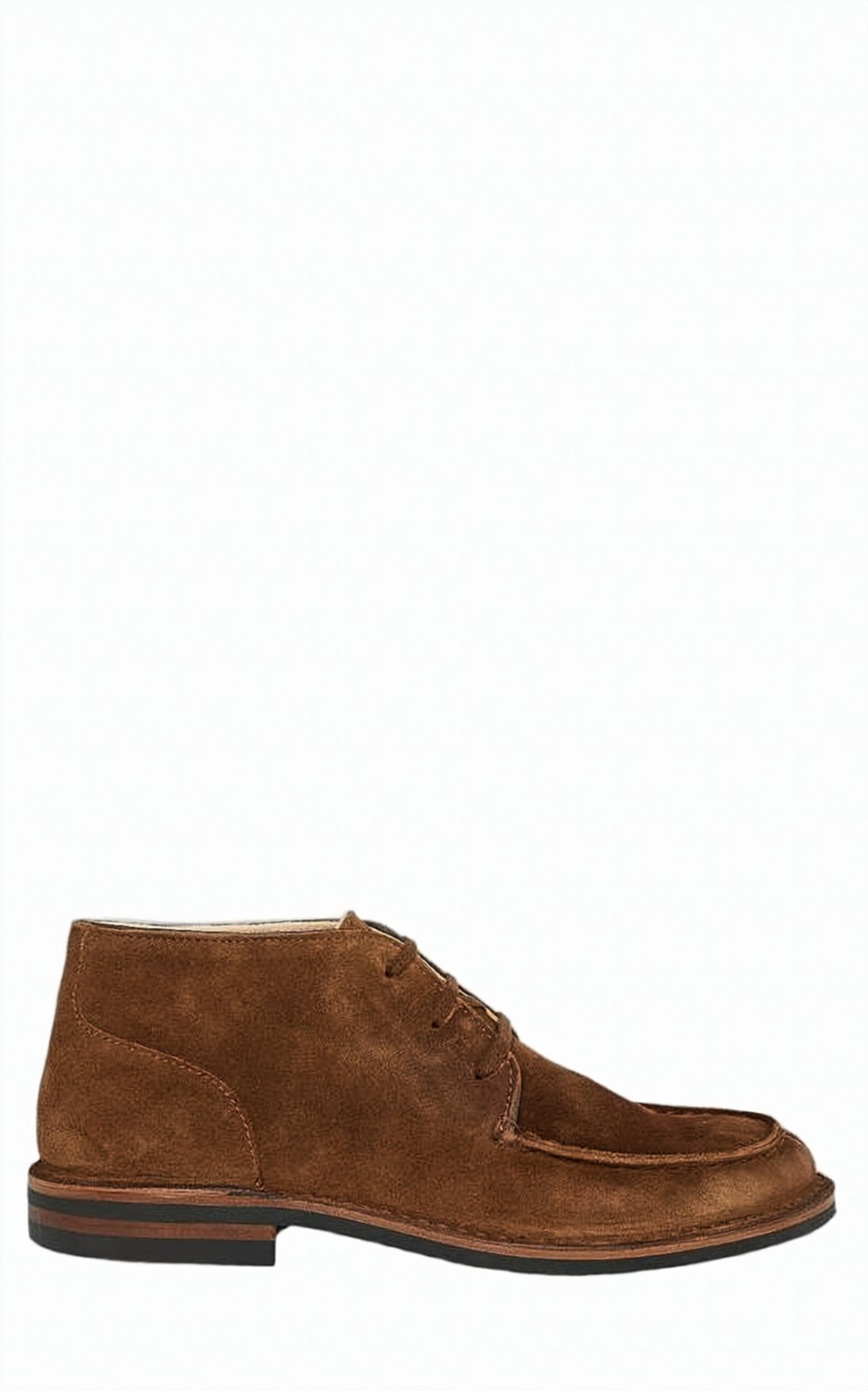 Suede Lace-Up Ankle Boots with Moc Toe Detail