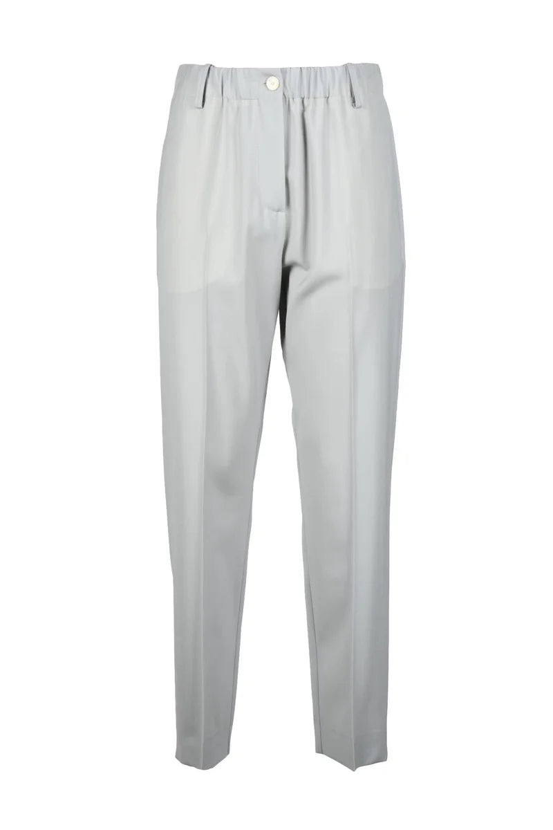 Virgin Wool Stretch Trousers - Light Blue
