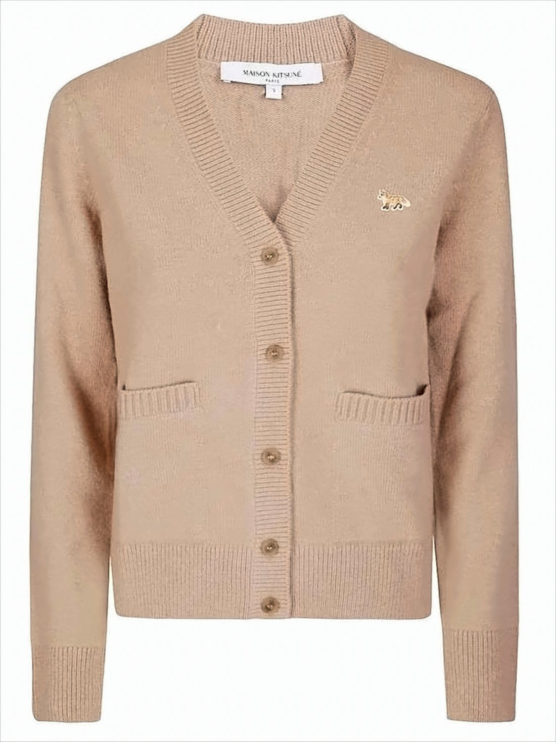 Boxy Lambswool Cardigan with V-Neckline