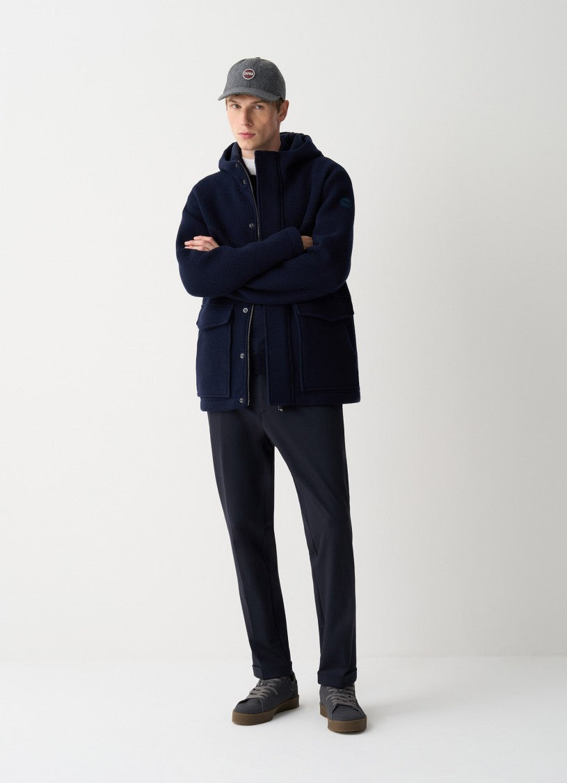 Piqué Hooded Coat