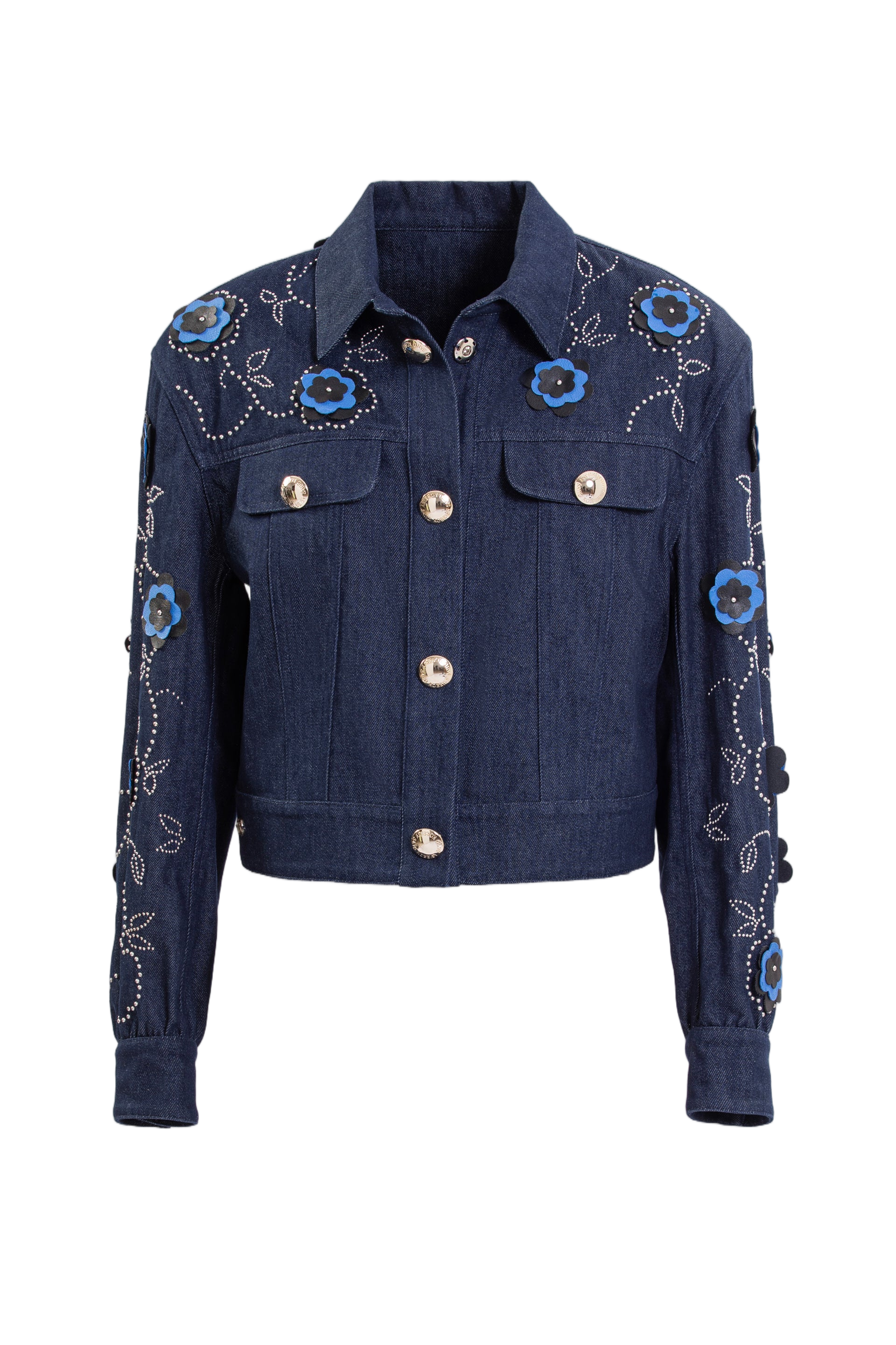 Denim Jacket And Ruffled Dress