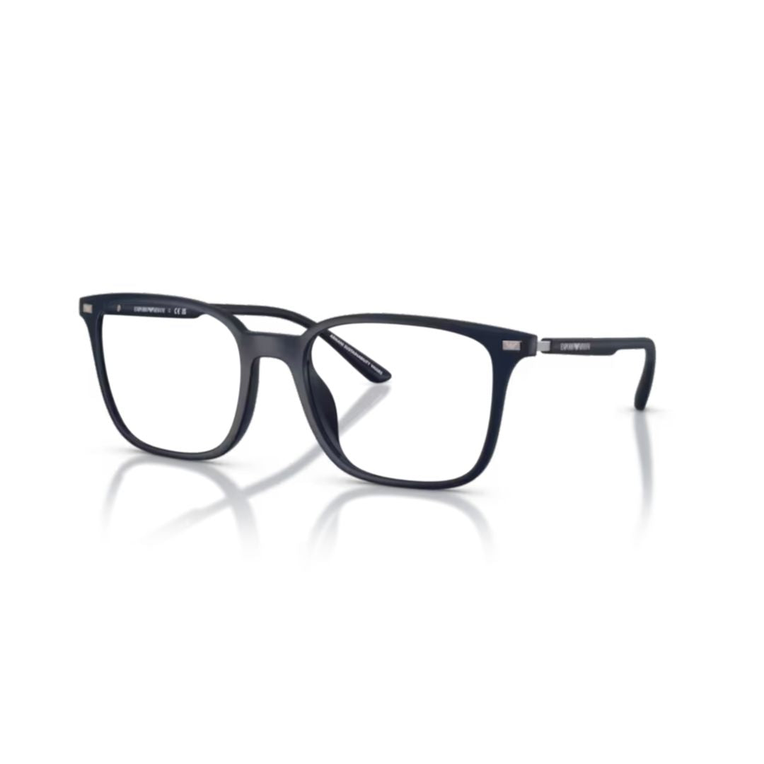 0ea3242u Rectangular Black Eyeglasses with Metallic Accents
