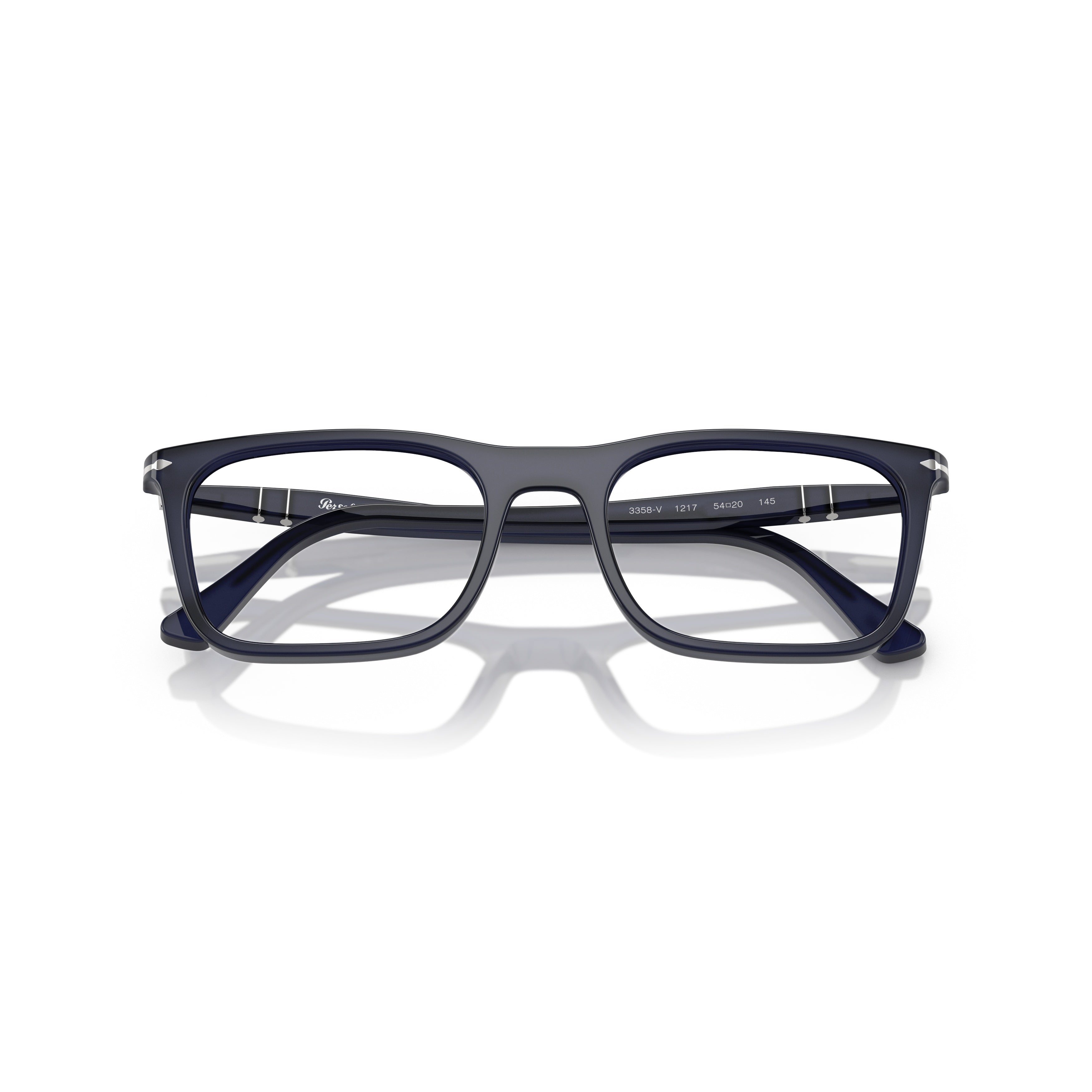 0po3358v Rectangular Acetate Eyeglasses with Subtle Metallic Details