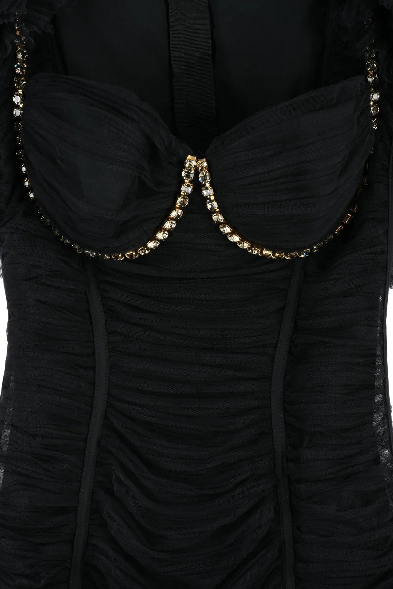 Longuette Tulle Dress - Black