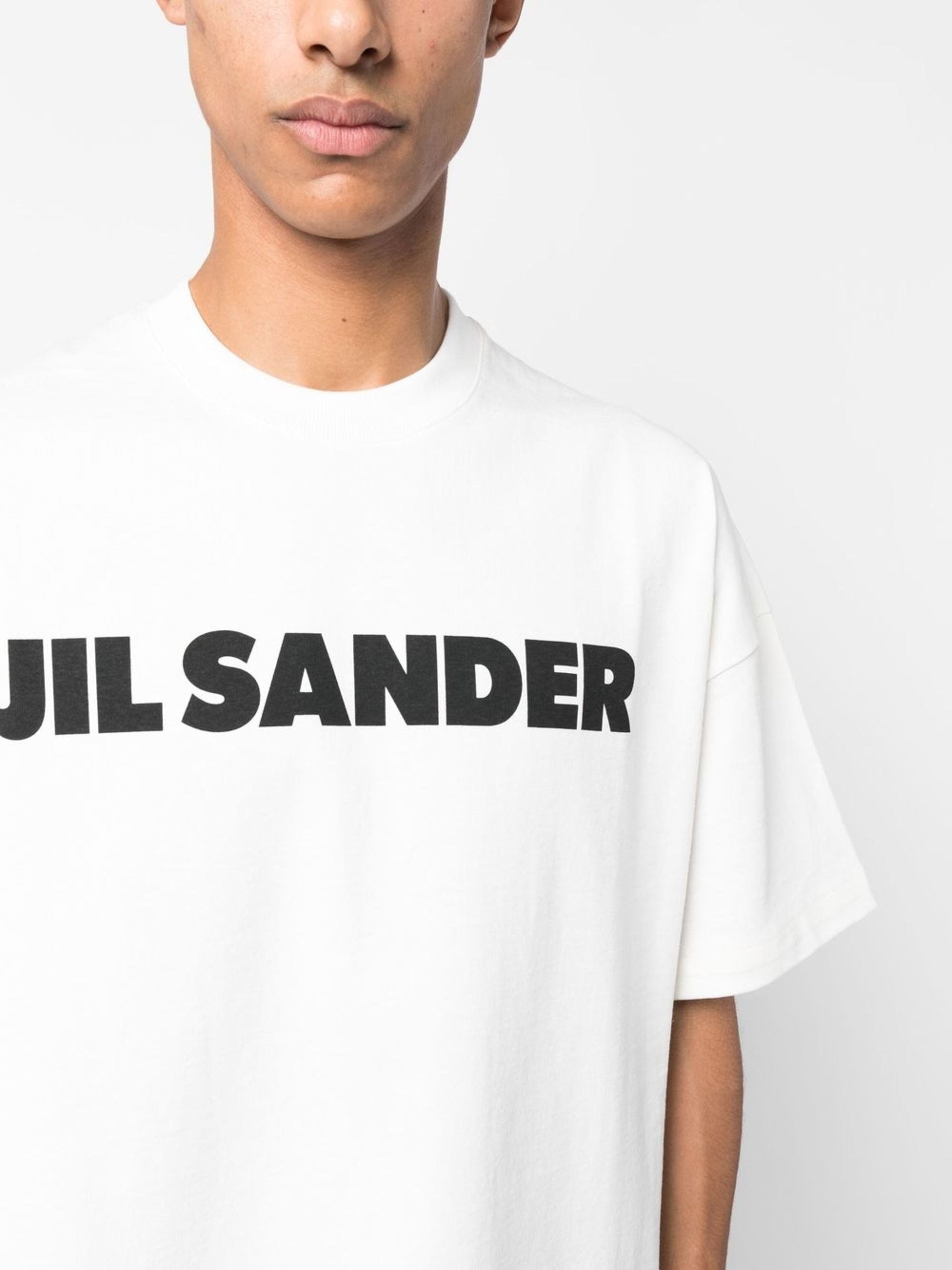 White Boxy Jil Sander Logo T-Shirt