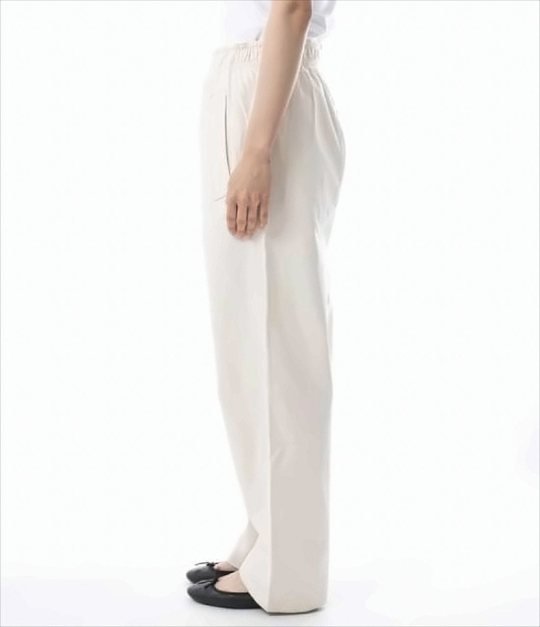 Relaxed Fit Straight Pants with Elastic Waistband