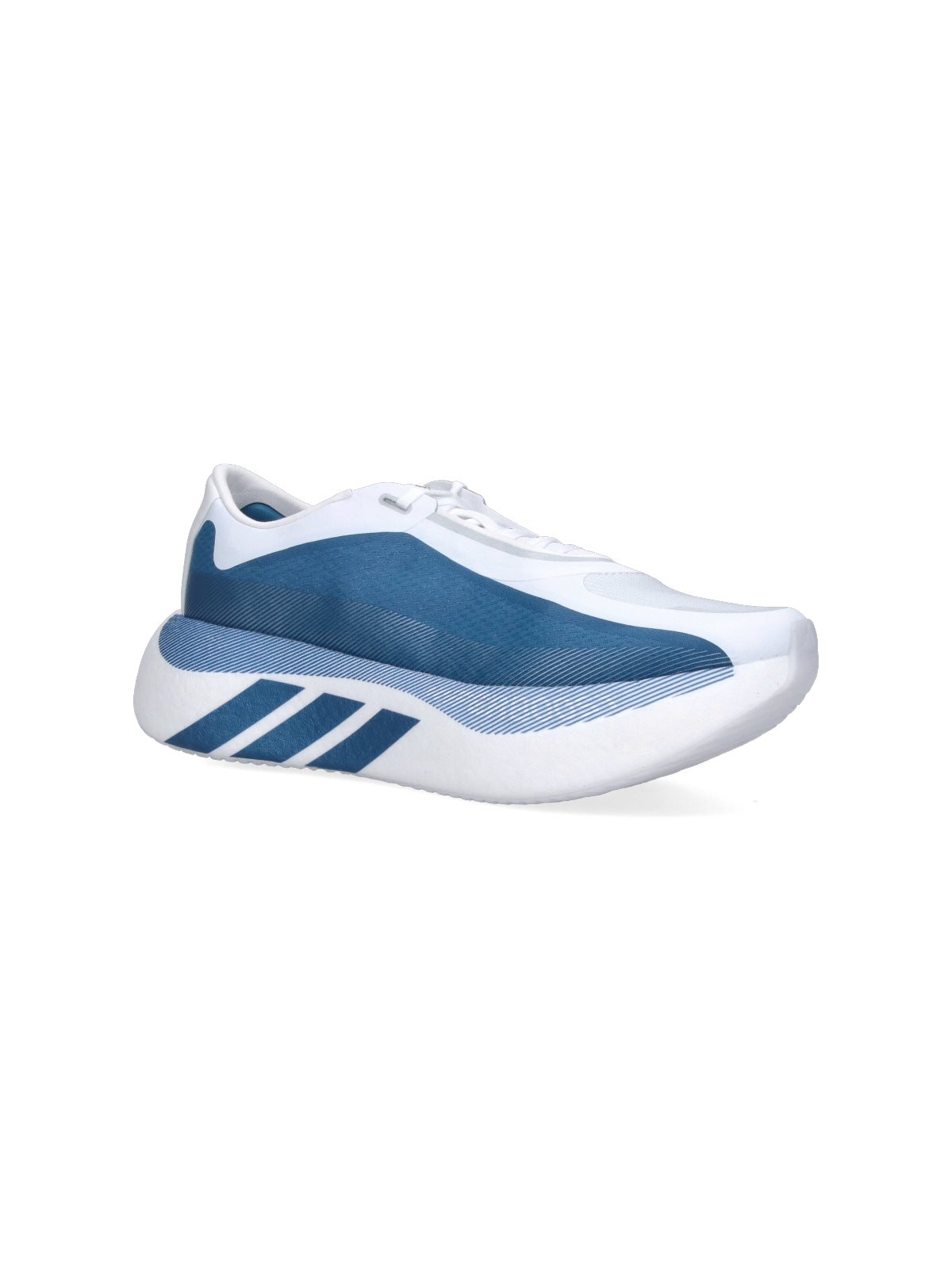 White Aerodynamic Blue Mesh Panel Sneakers