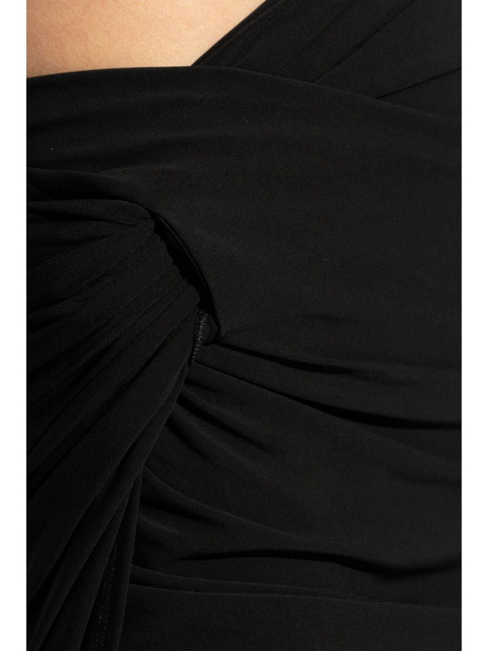 Asymmetric Draped Black Skirt