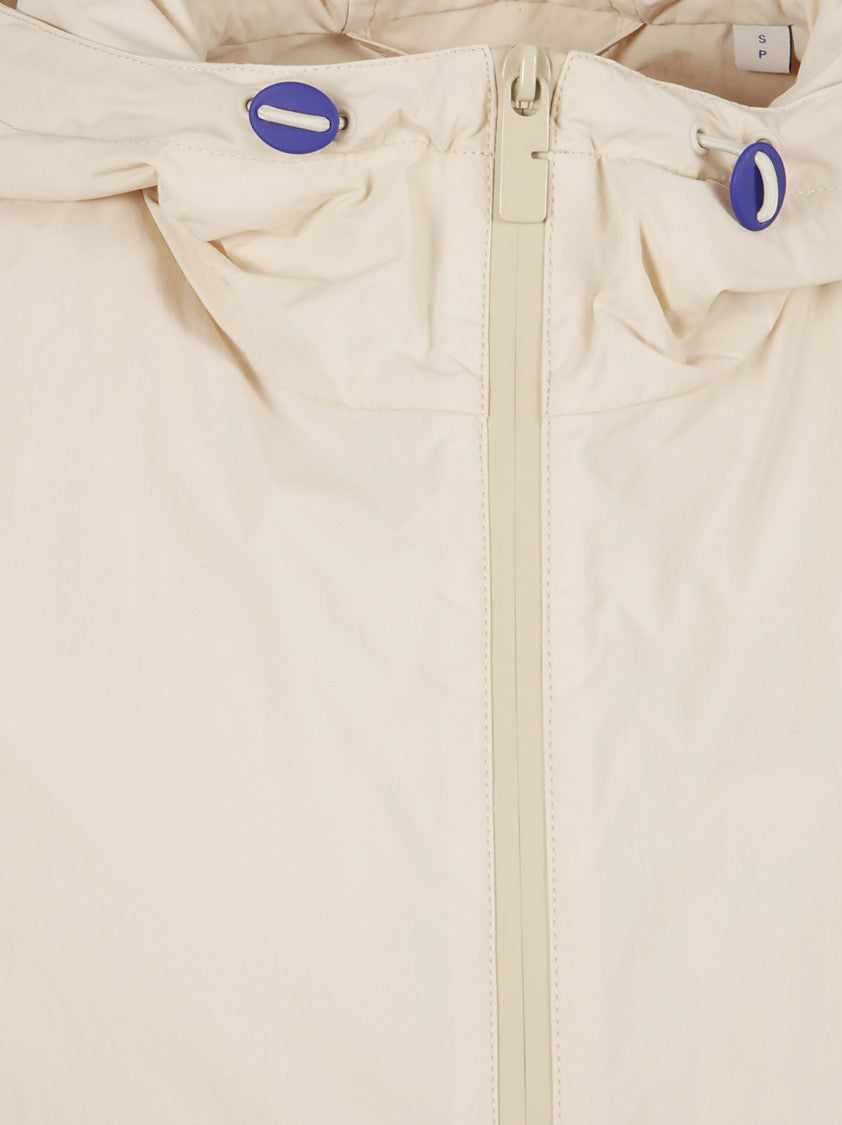 Hooded Lightweight Coat With Distinctive Logo