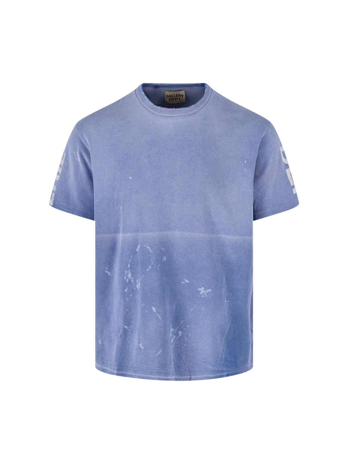 Cropped Short-Sleeved T-Shirt With Distressed Vintage Finish