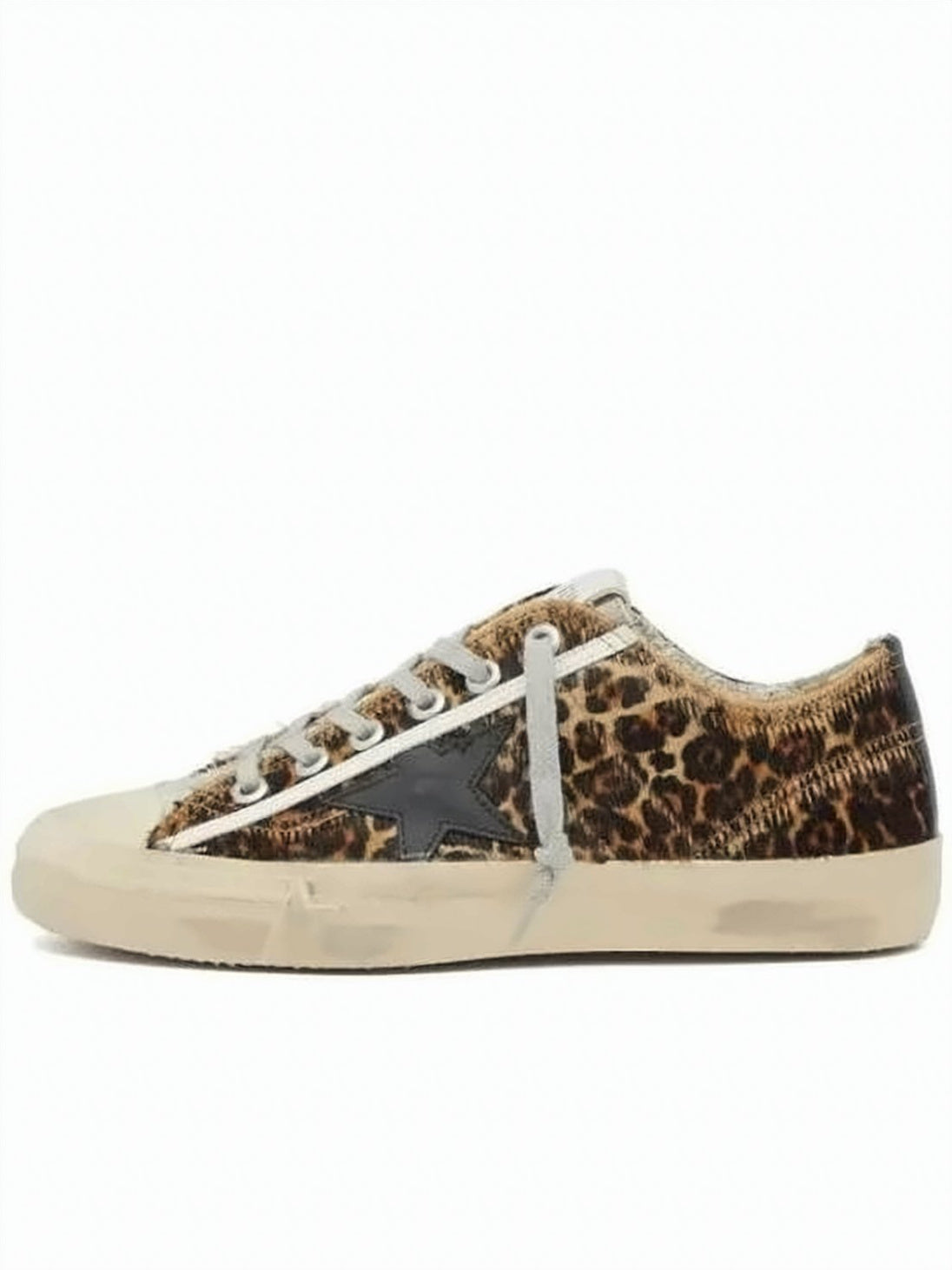 Leopard Print Low-Top Sneakers with Textured Upper