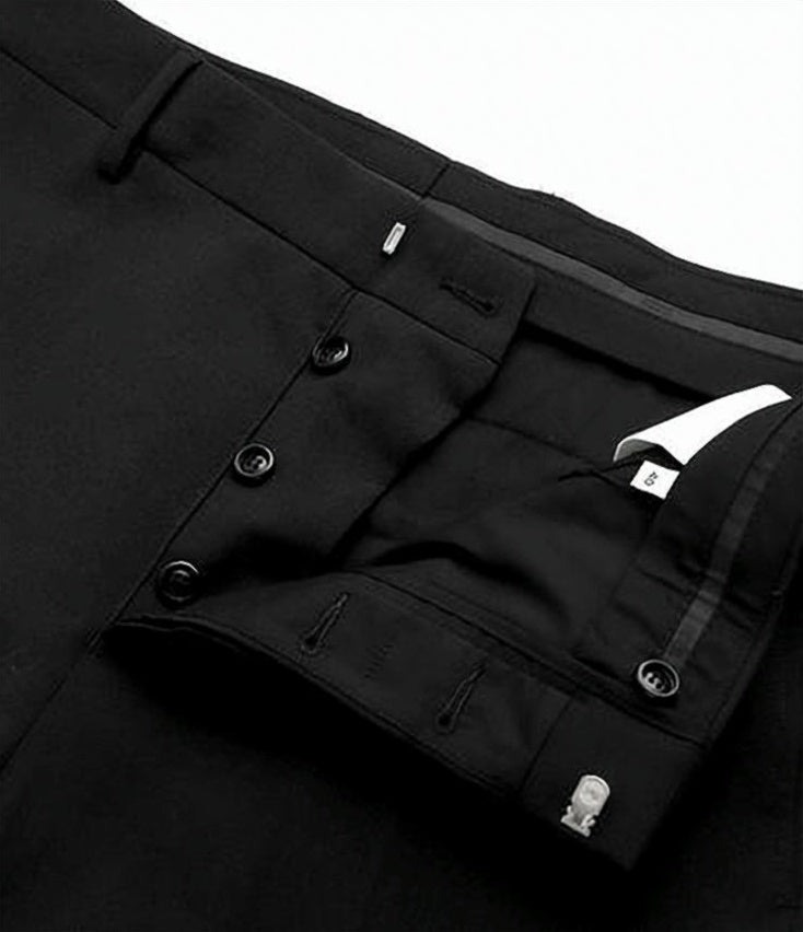 Tailored Straight Pants with Smooth Polyester Lining