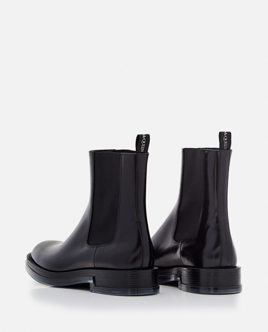 Black Leather Chelsea Boots