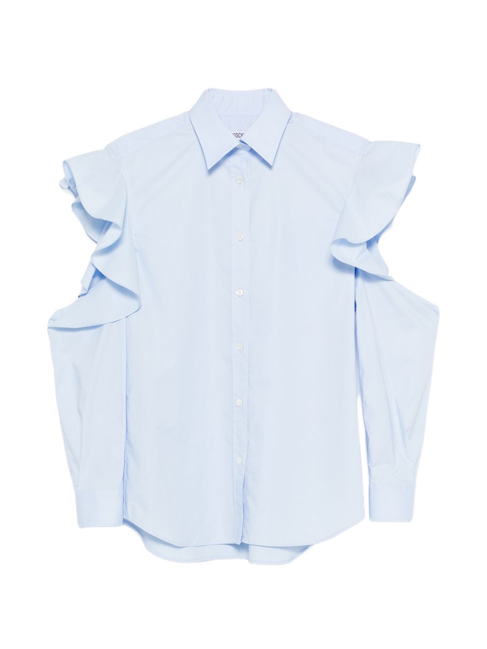 Light Blue Ruffle Cut-Out Top