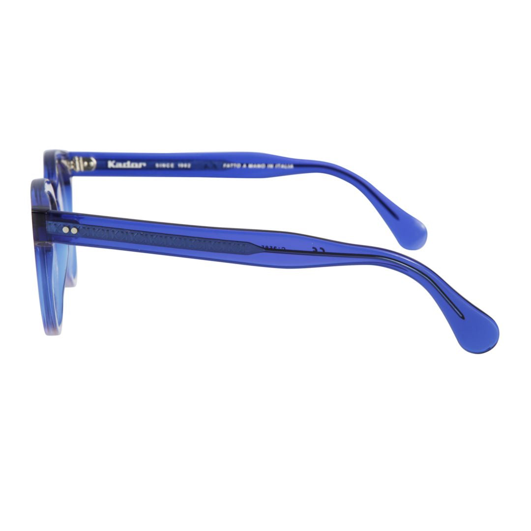 Tuxon-K Translucent Blue Acetate Rounded Square Eyeglasses