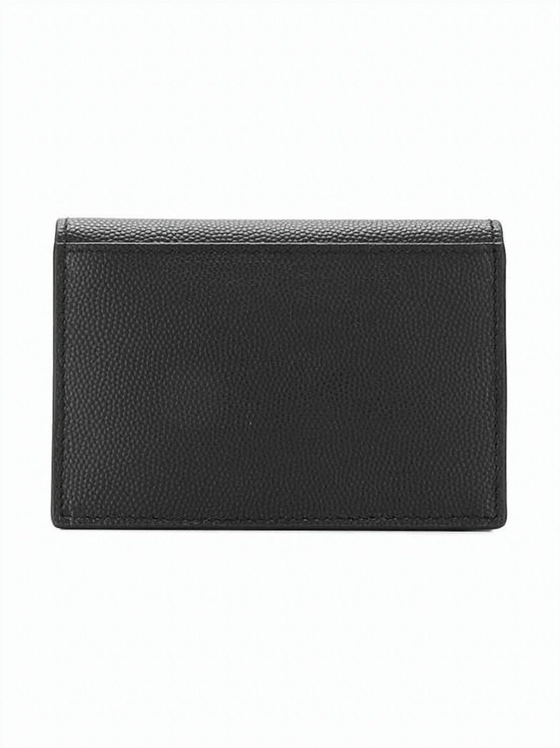 Textured Calf Leather Cardholder with Snap Closure