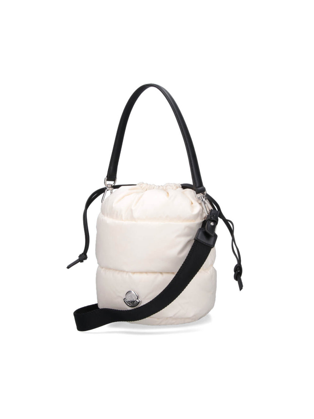 White Caradoc Quilted Nylon Bucket Bag