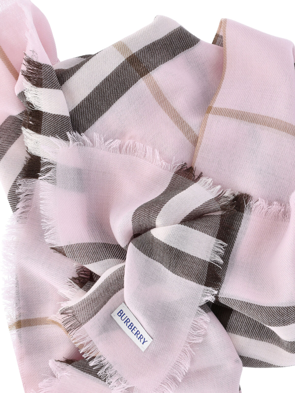 Classic Check Pattern Scarf In Light Pink