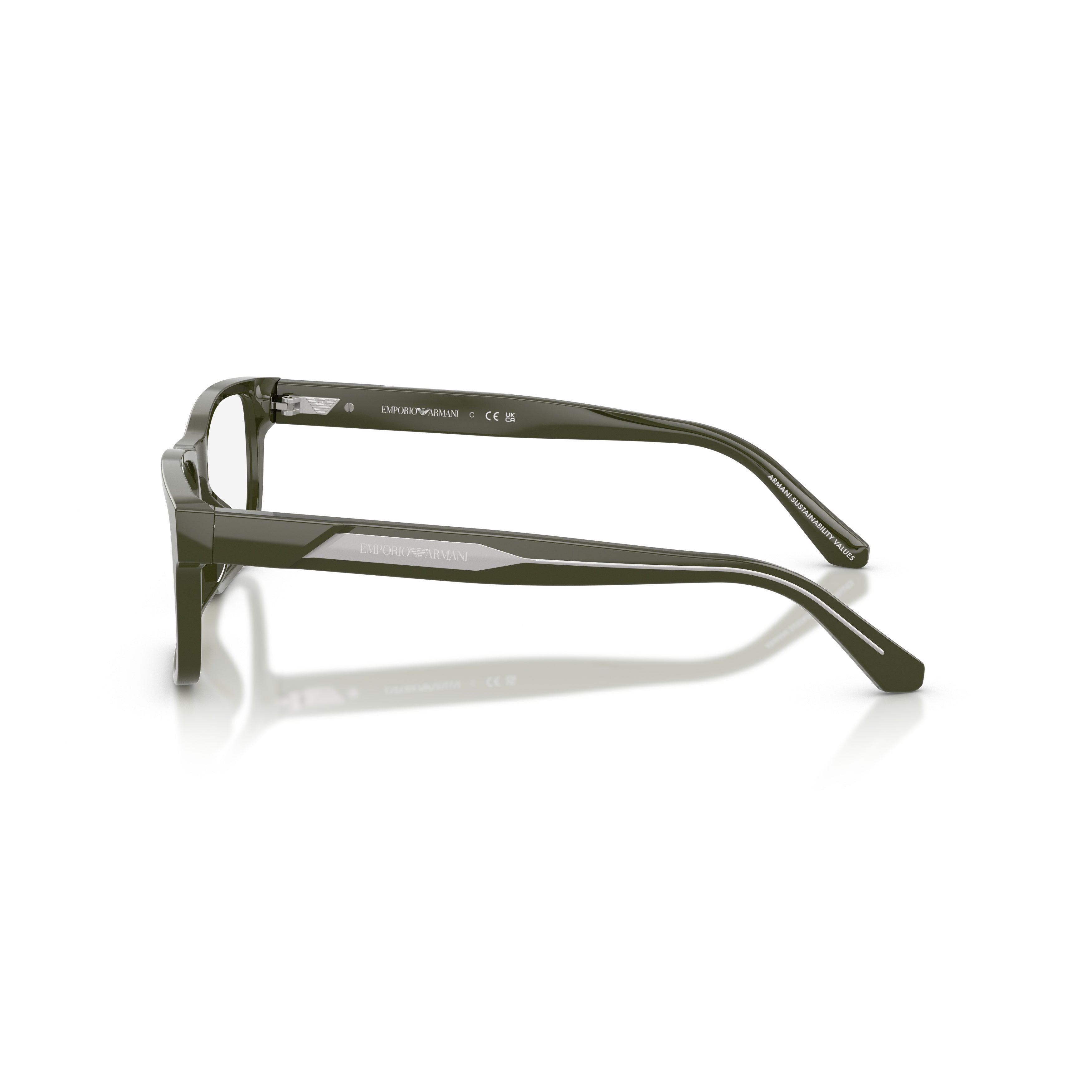 0ea3265u Rectangular Acetate Eyeglasses with Metallic Accents